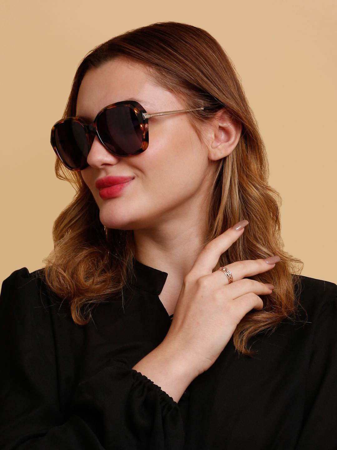 

SUNNIES Women Oversized Sunglasses with Polarised Lens SNS-11690-C041, Purple