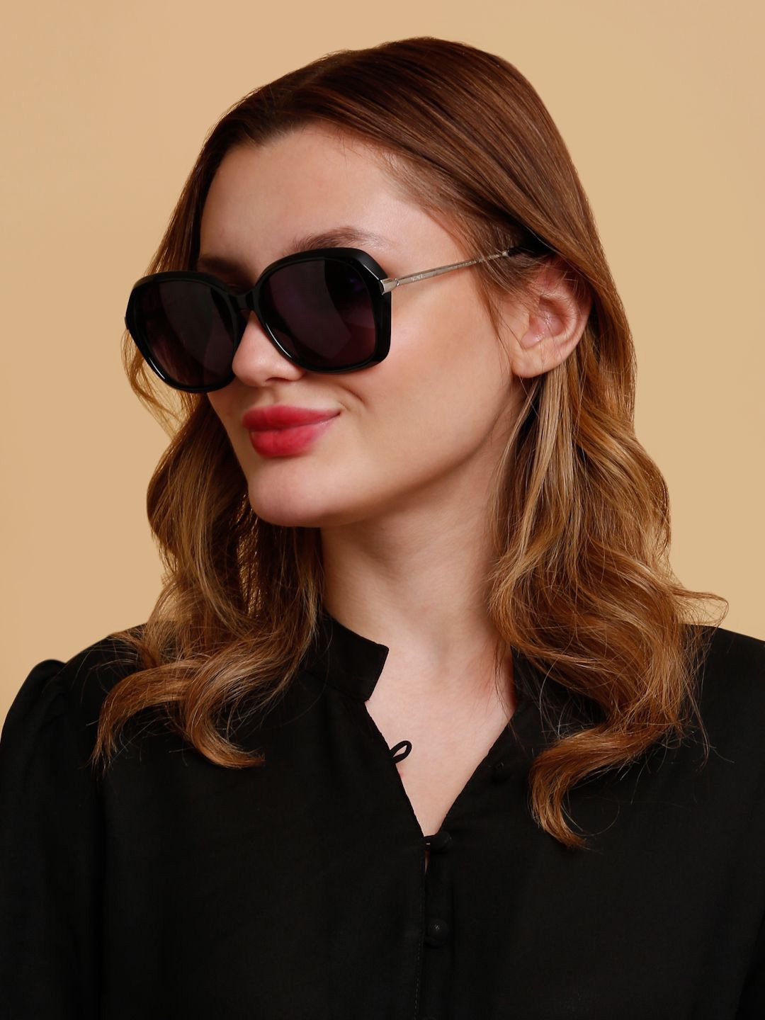 SUNNIES Women Oversized Sunglasses with Polarised Lens, Purple