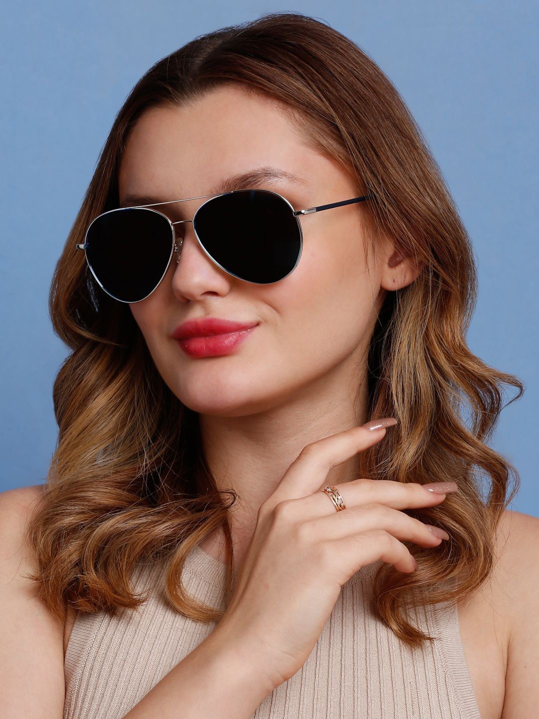 

SUNNIES Women Aviator Sunglasses with Polarised Lens-SNS-11659-C206, Blue