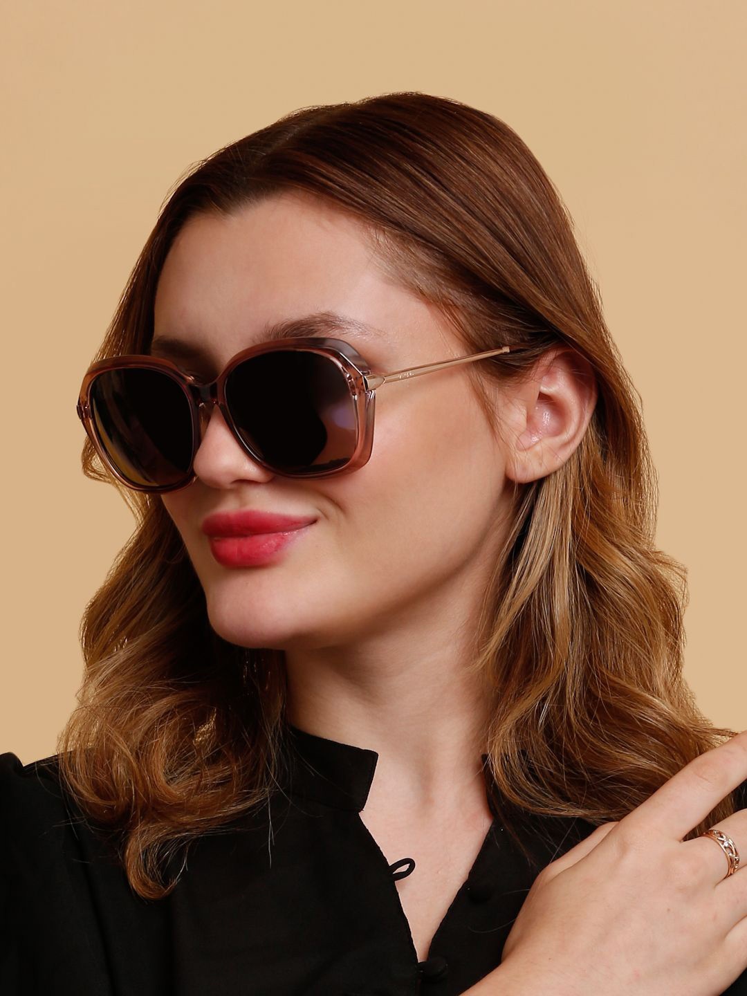 

SUNNIES Women Oversized Sunglasses with Polarised Lens SNS-11690-C045, Pink
