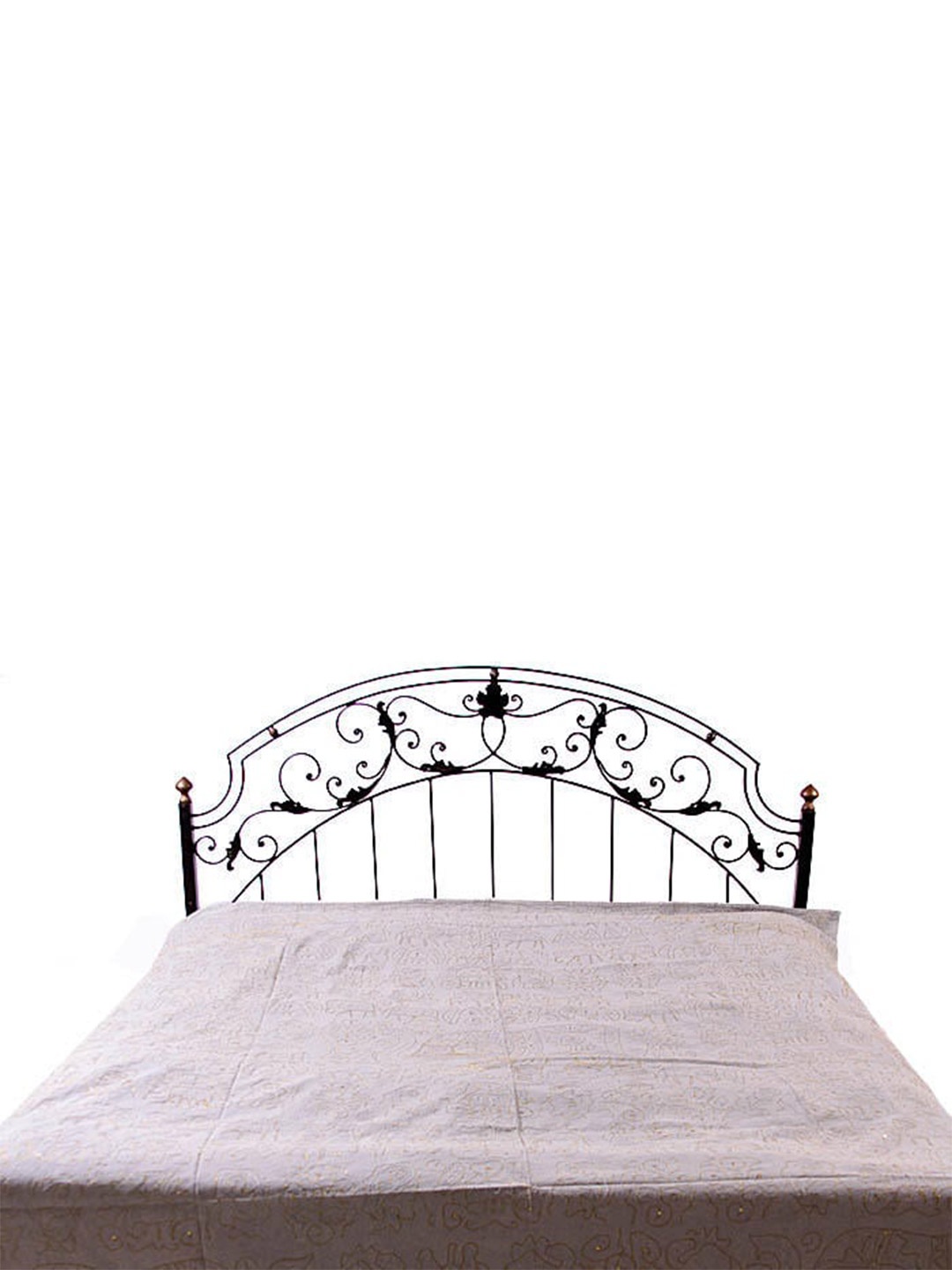 

Exotic India Grey Ethnic Motifs 300 TC Cotton Queen Bedsheet - 2.49 m x 2.19 m