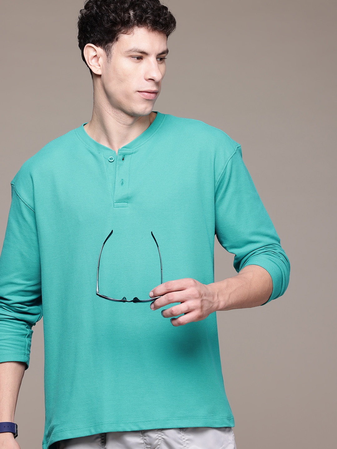 

The Roadster Lifestyle Co. Henley Neck Sweatshirt, Blue