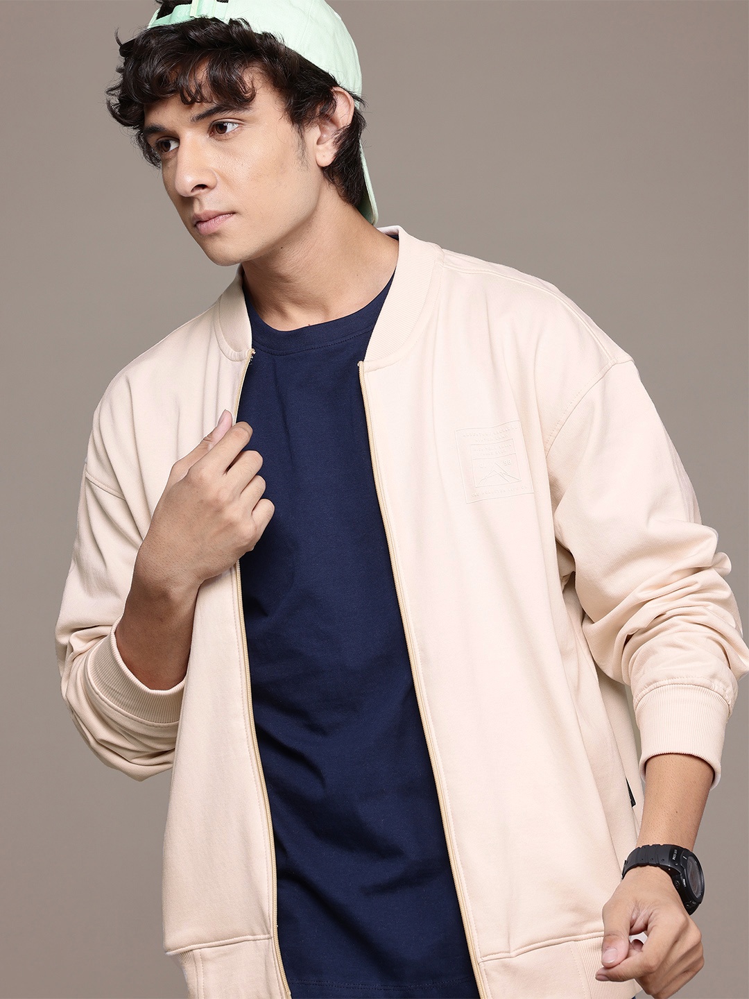 

Roadster The Lifestyle Co. Open Front Relaxed Fit Sweatshirt, Beige