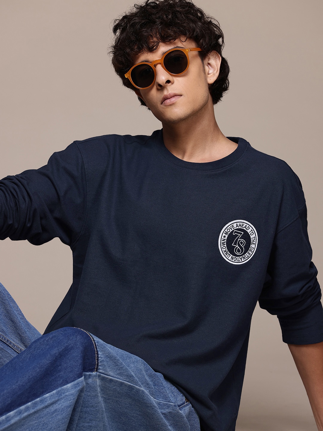 

The Roadster Lifestyle Co. Placement Print Sweatshirt, Navy blue