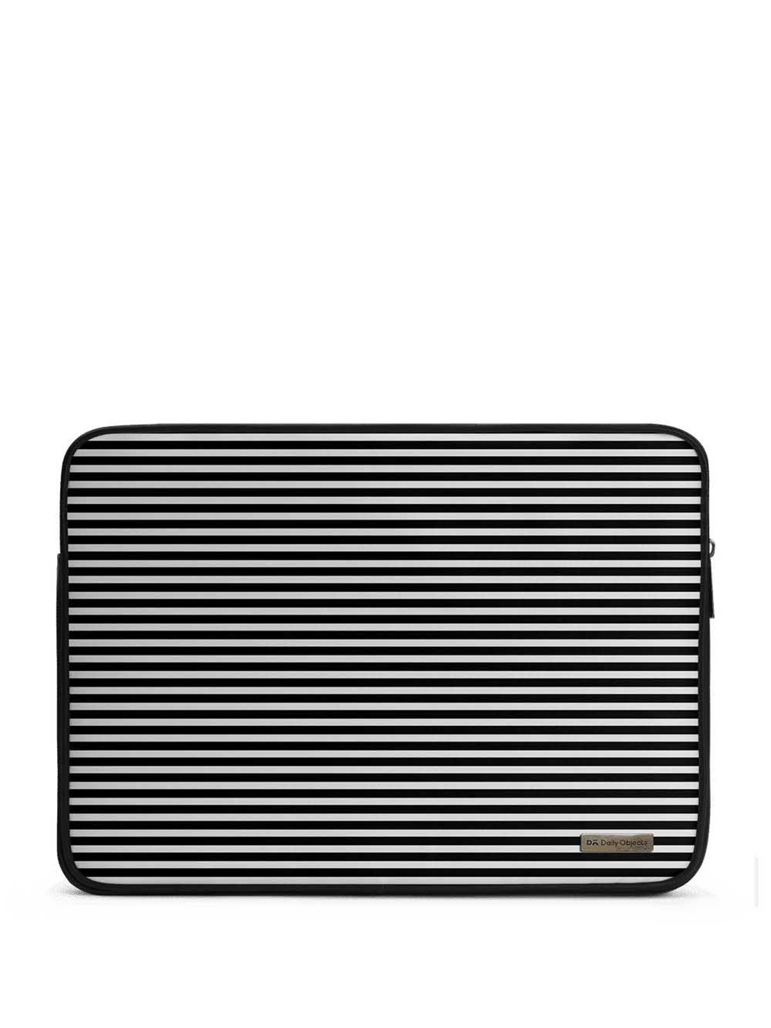 

DailyObjects Unisex Striped Zipper Laptop Sleeve, Black