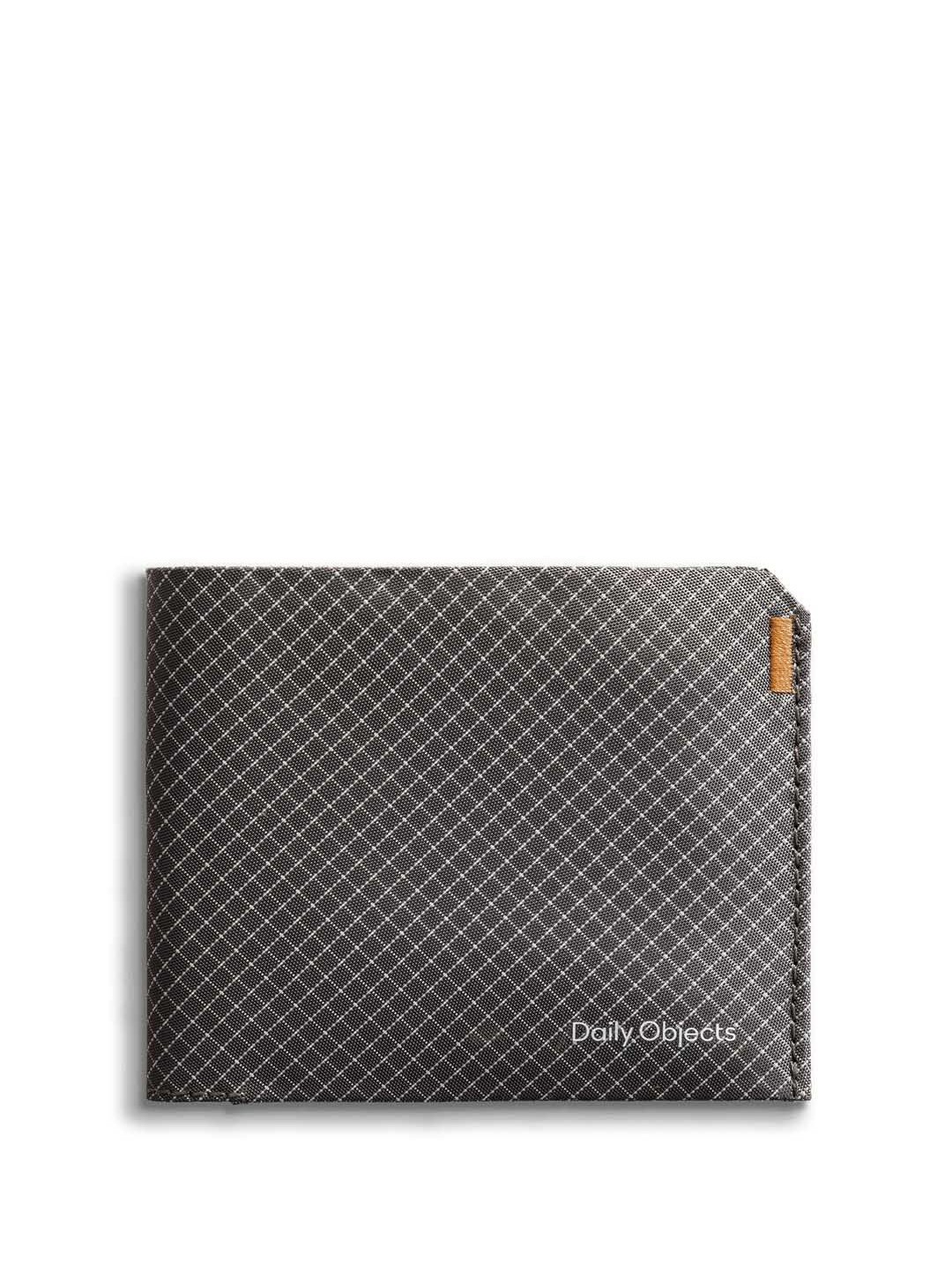 

DailyObjects Unisex Checked Two Fold Wallet, Charcoal