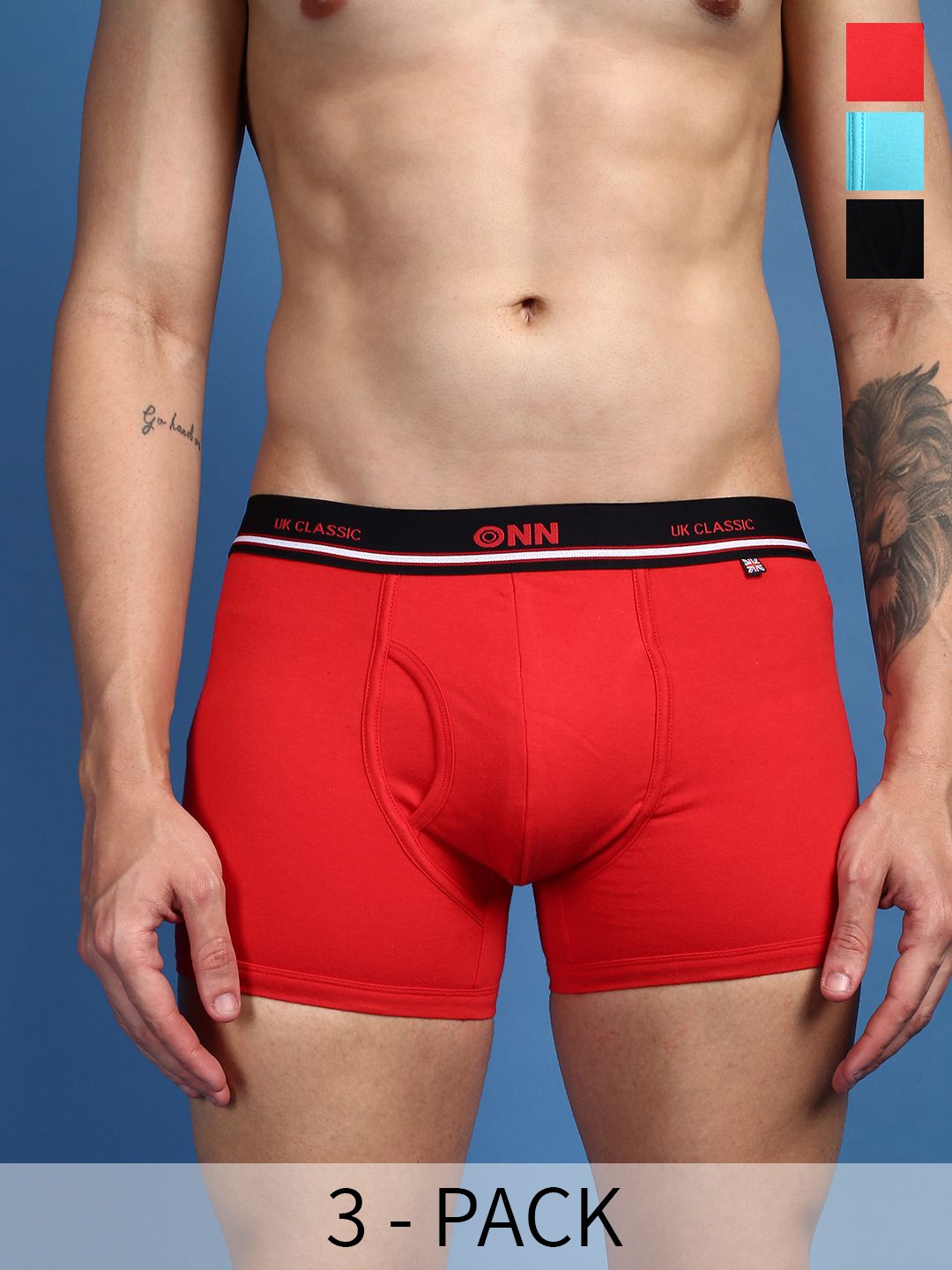 

ONN Pack Of 3 Assorted Trunks ONN_UK_44_AST1_3PC, Red