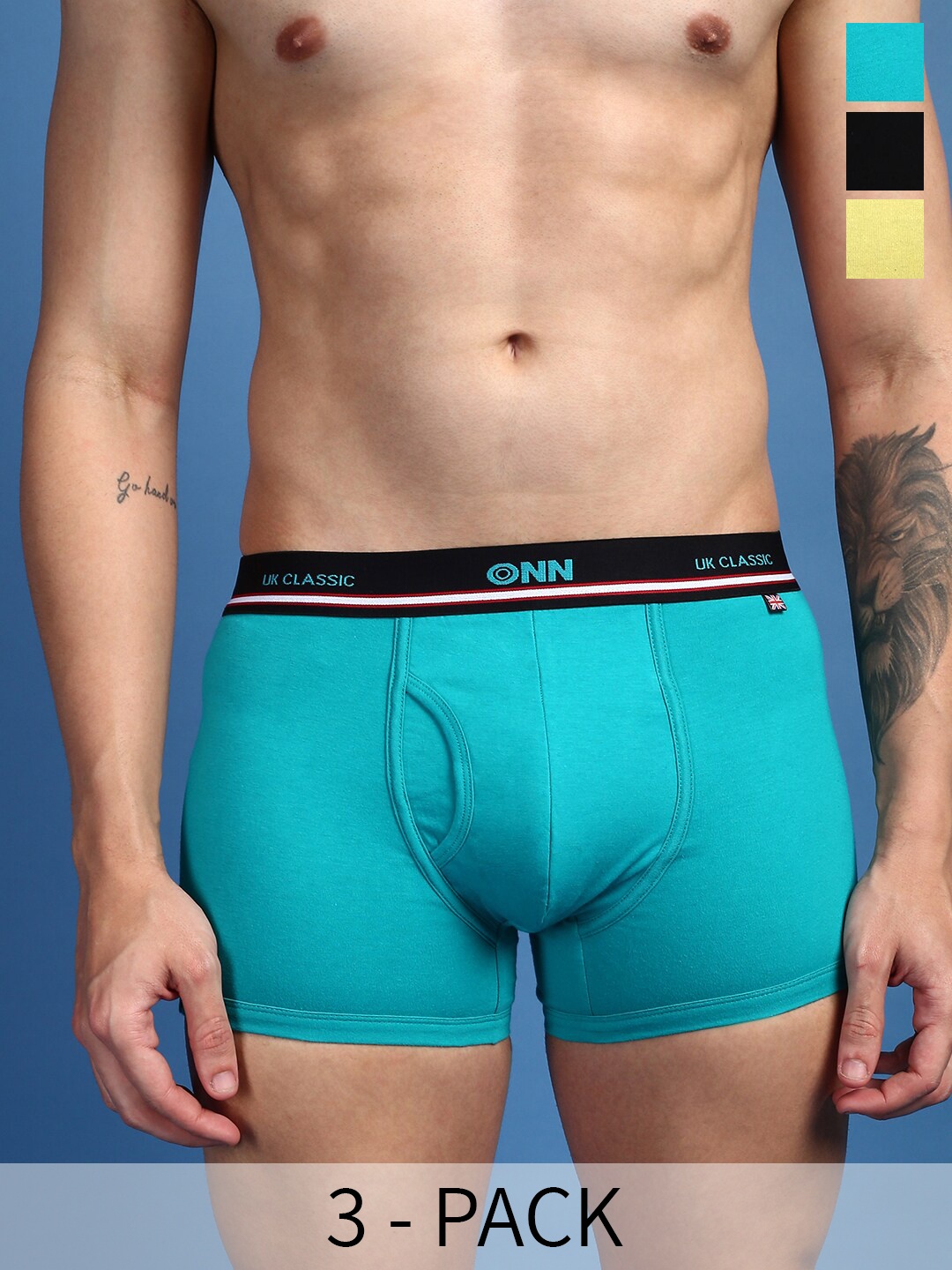 

ONN Pack of 3 Assorted Trunks, Turquoise blue