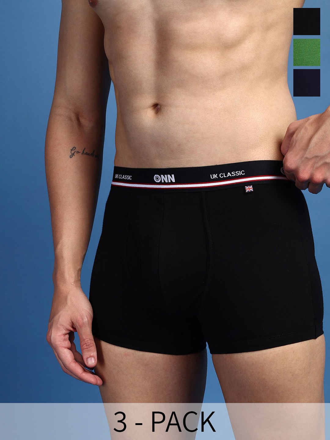 

ONN Men Pack Of 3 Assorted Breathability Trunks ONN_UK_44_AST3_3PC