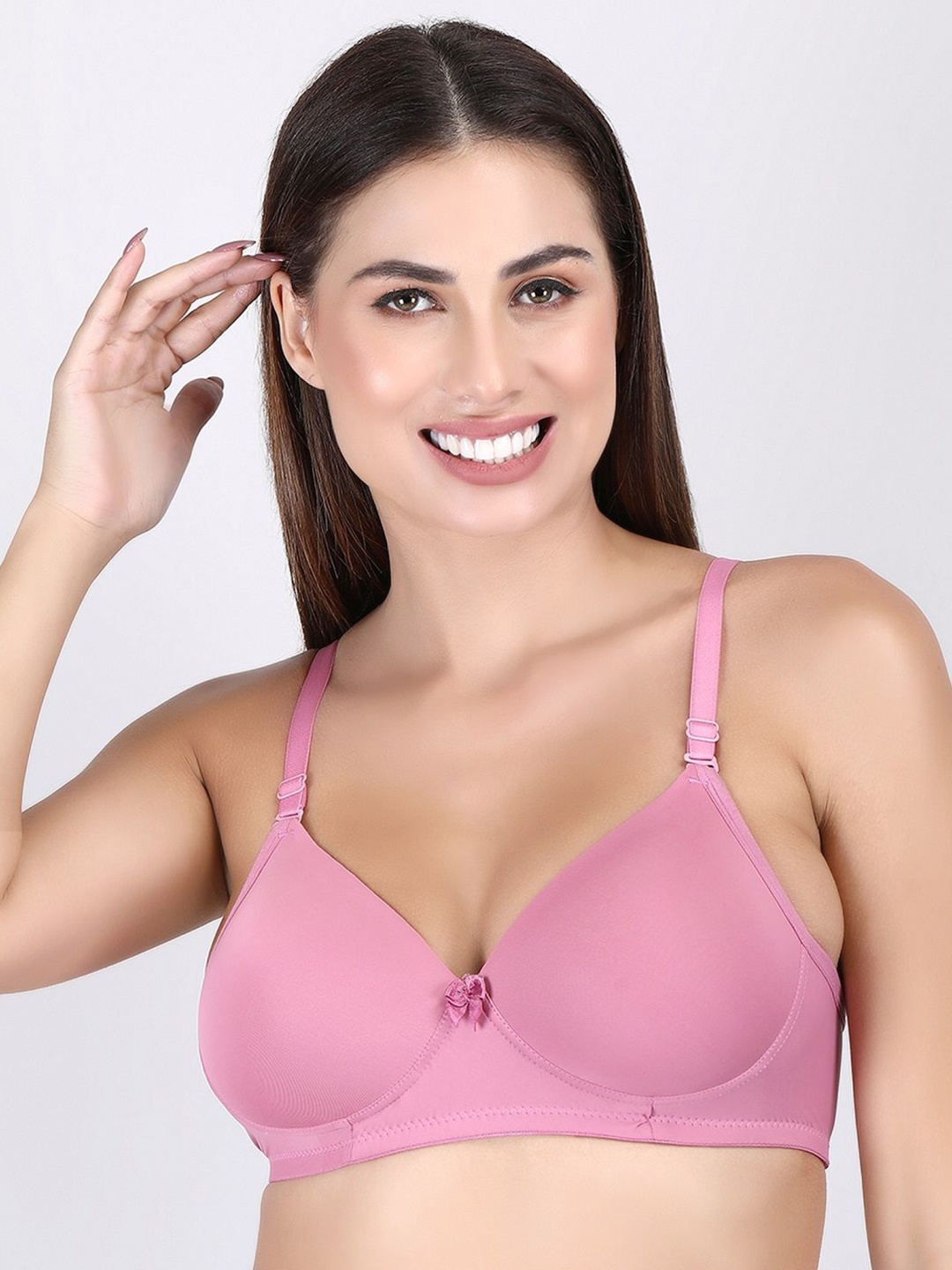 

Klassik Bra Medium Coverage Lightly Padded Everyday Bra All Day Comfort, Pink