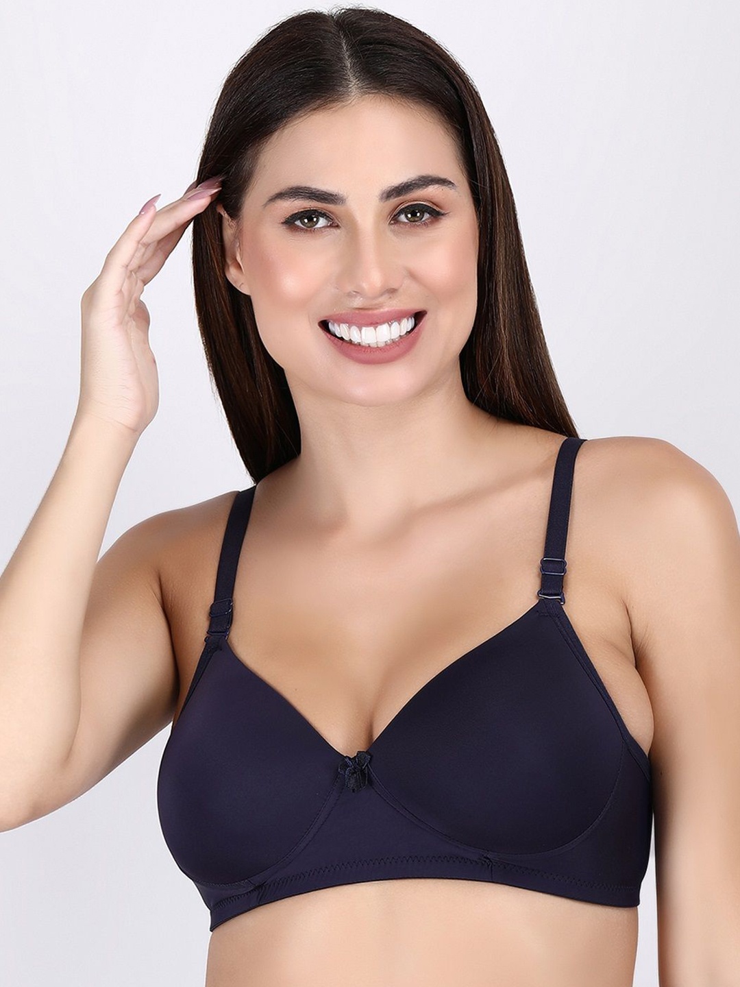 

Klassik Medium Coverage Lightly Padded Everyday Bra All Day Comfort, Navy blue