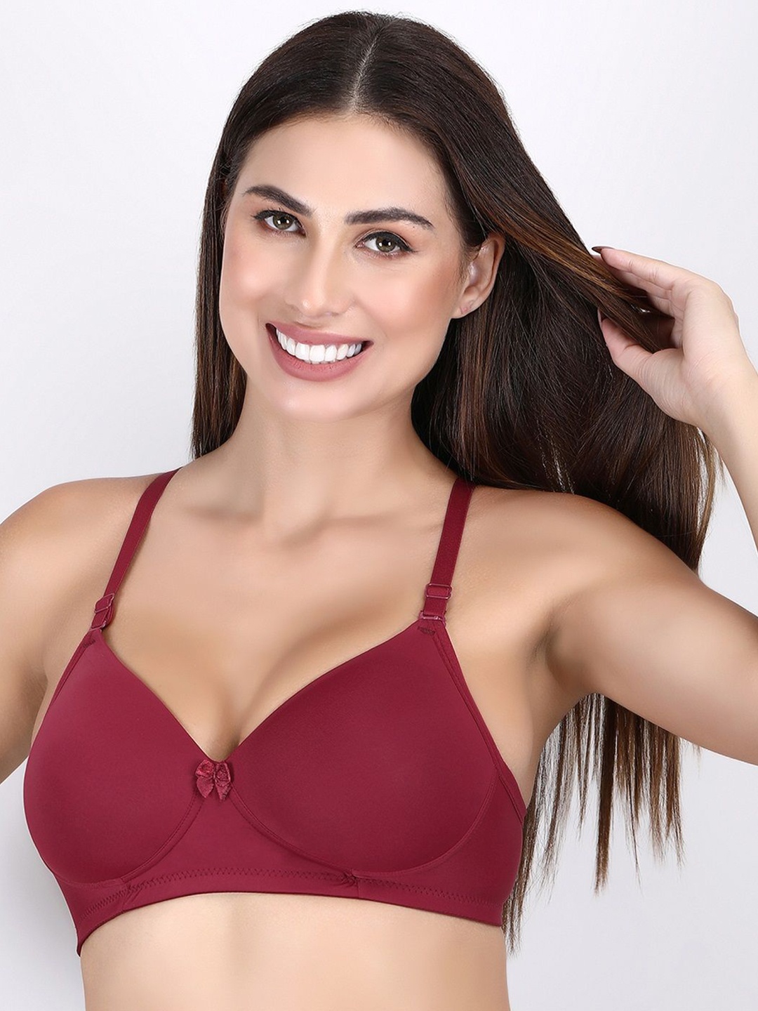 

Klassik Medium Coverage Lightly Padded Everyday Bra All Day Comfort, Maroon