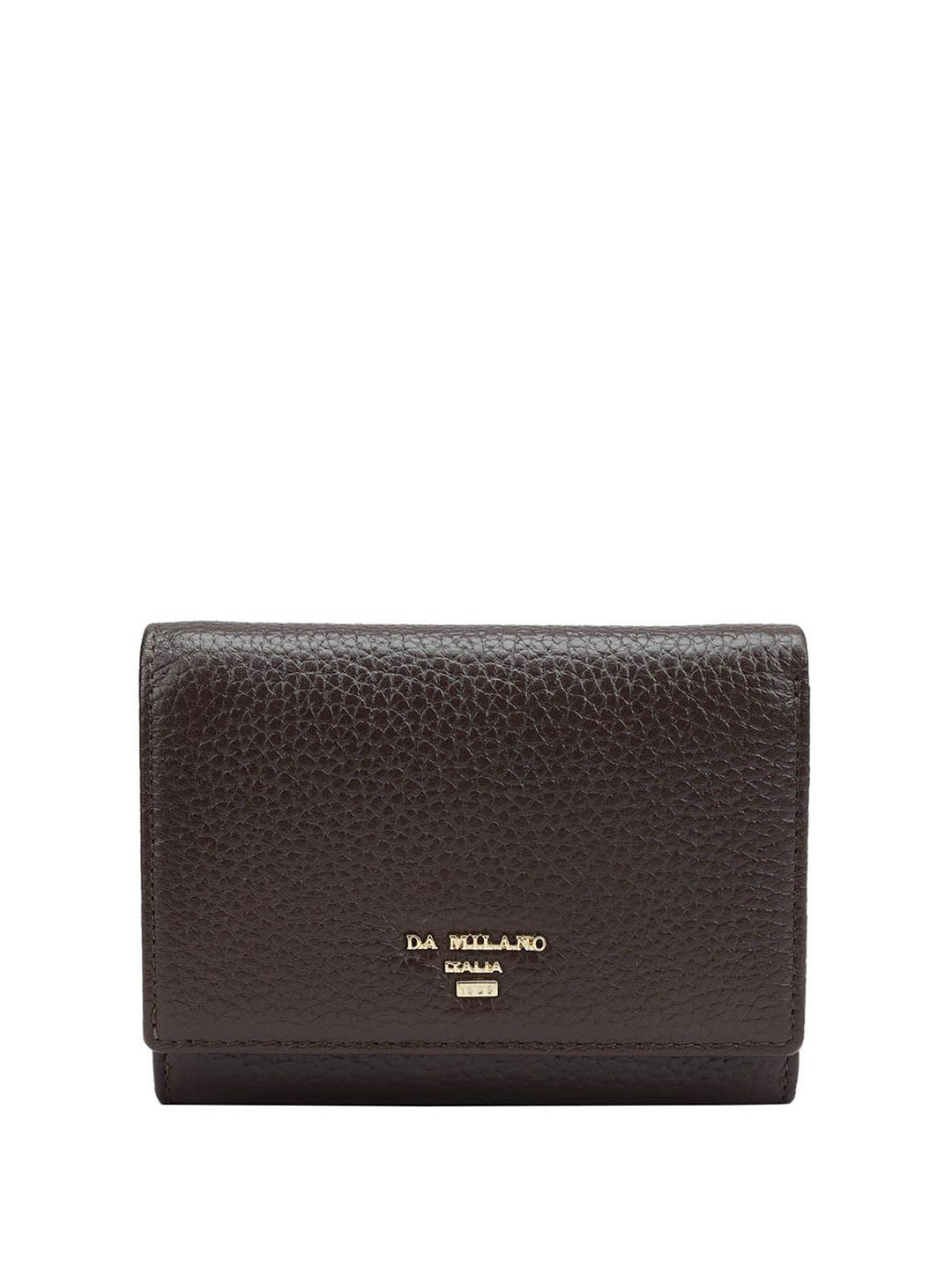 

Da Milano Women Textured Leather Two Fold Wallet, Brown