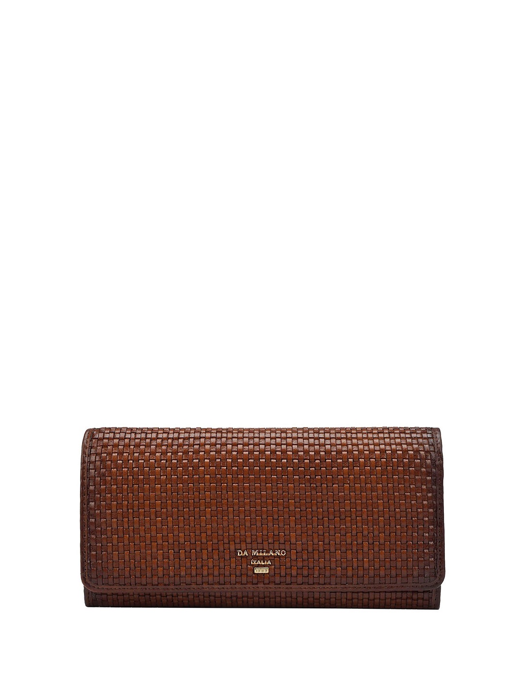 

Da Milano Women Textured Leather Envelope Wallet, Brown