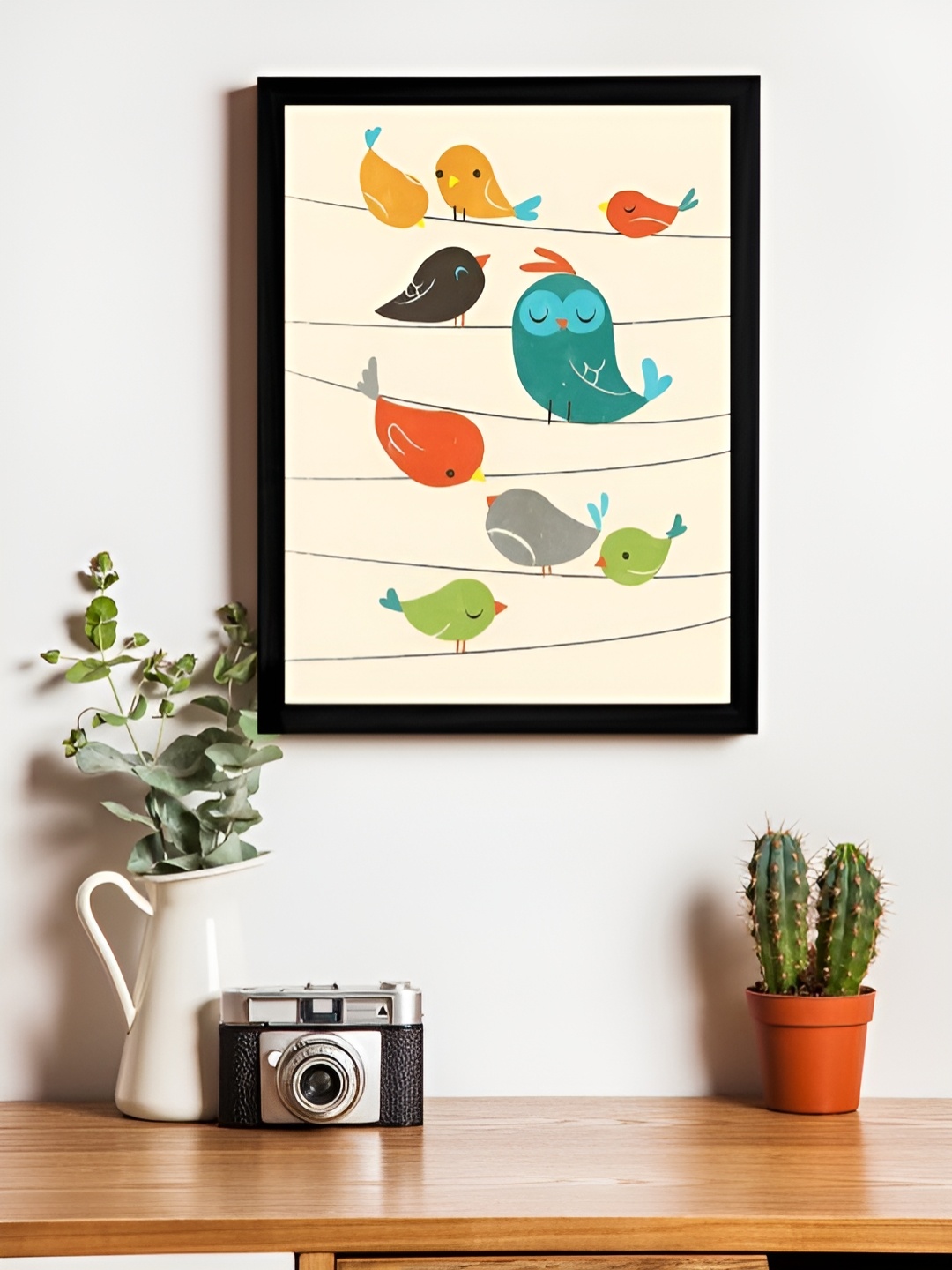 

Art Street Beige & Blue Wooden Birds And Animals Wall Paintings