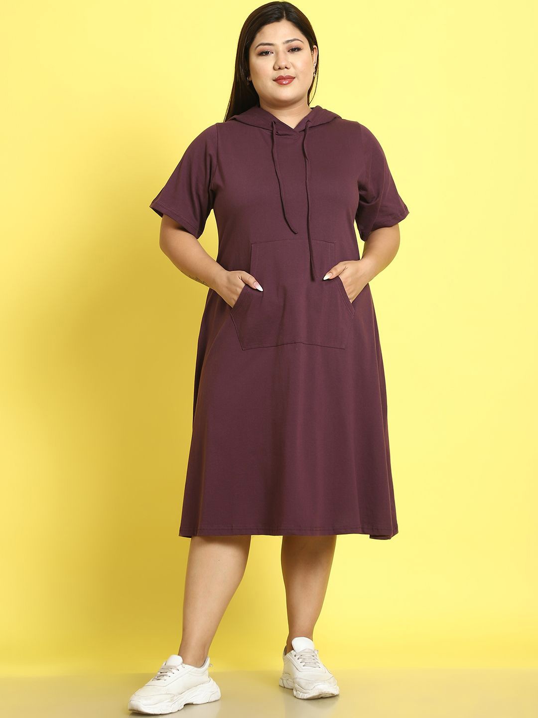 

theRebelinme Plus Size A-Line Midi Dress, Purple