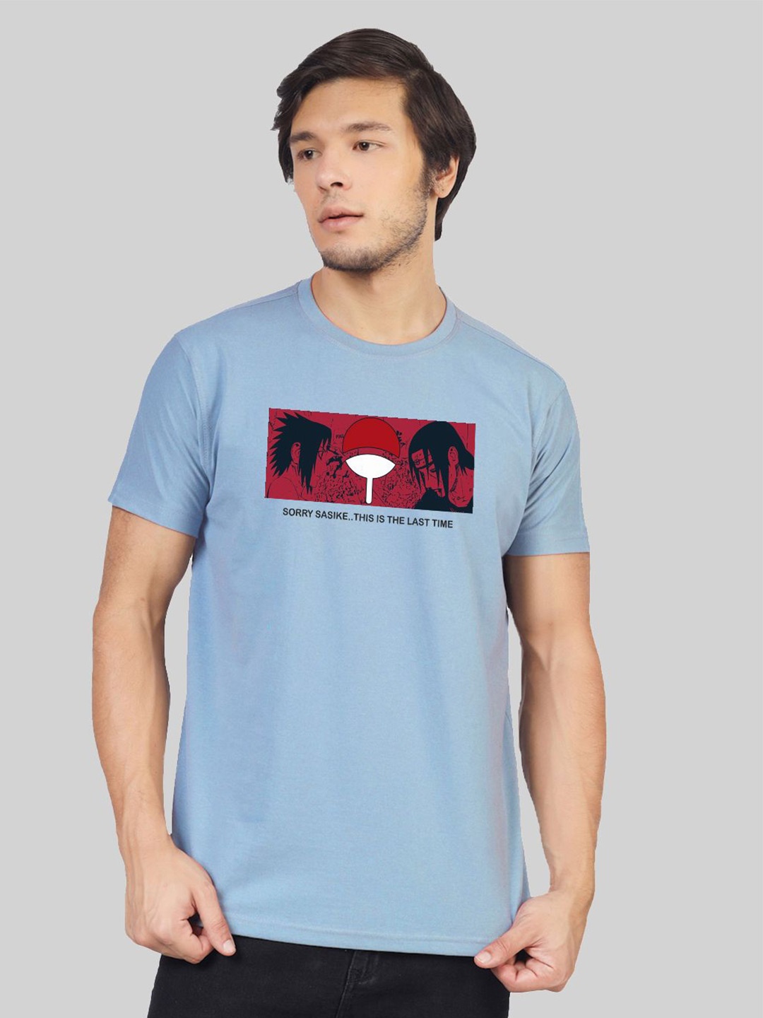 

Greylongg Men Graphic Printed Round Neck T-shirt, Blue