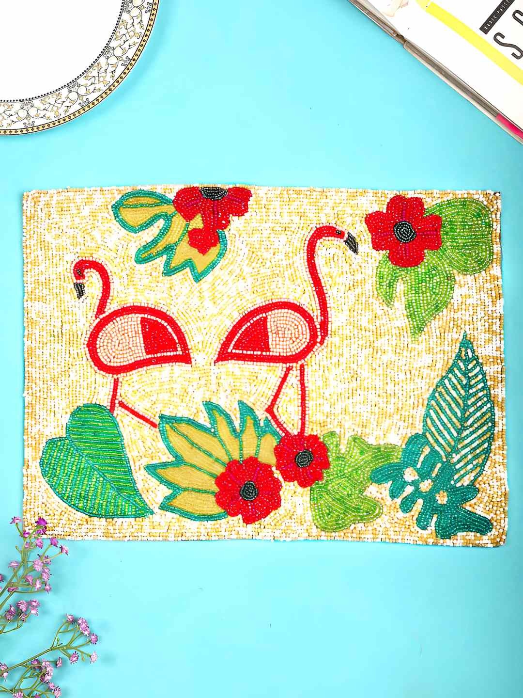 

PURINA'S White & Green Beaded Table Placemats