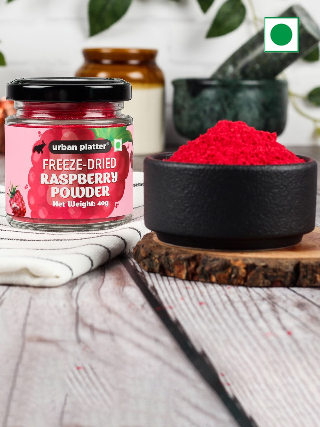 

URBAN PLATTER Freeze-Dried Raspberry Powder-40g, Red