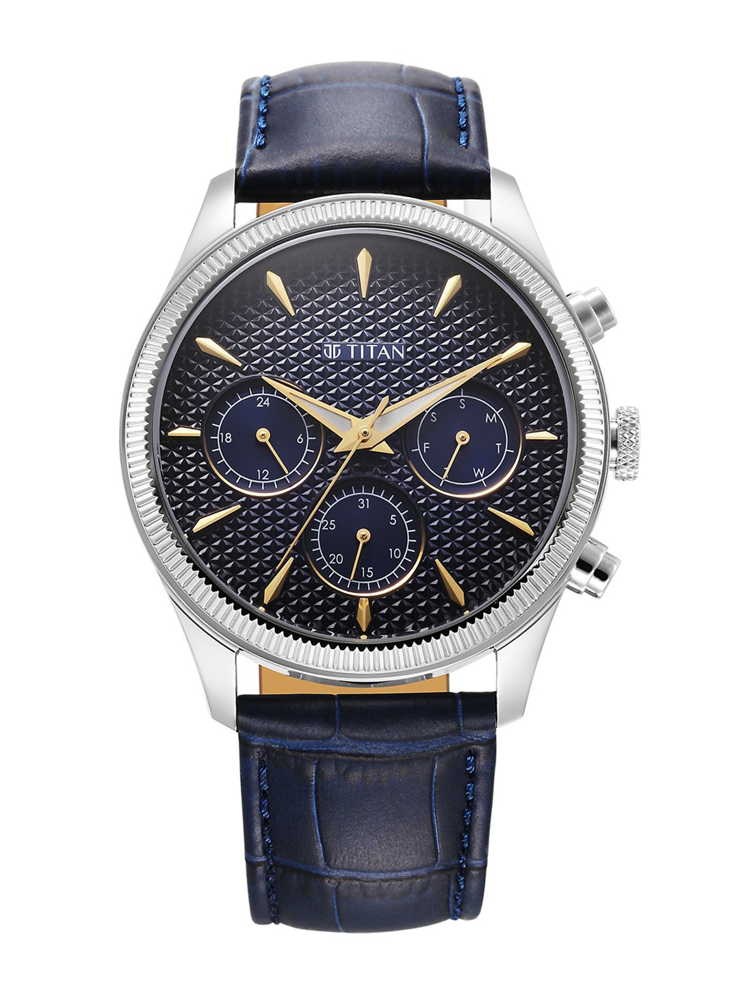 

Titan Men Dial & Leather Straps Analogue Watch-1805SL13, Blue