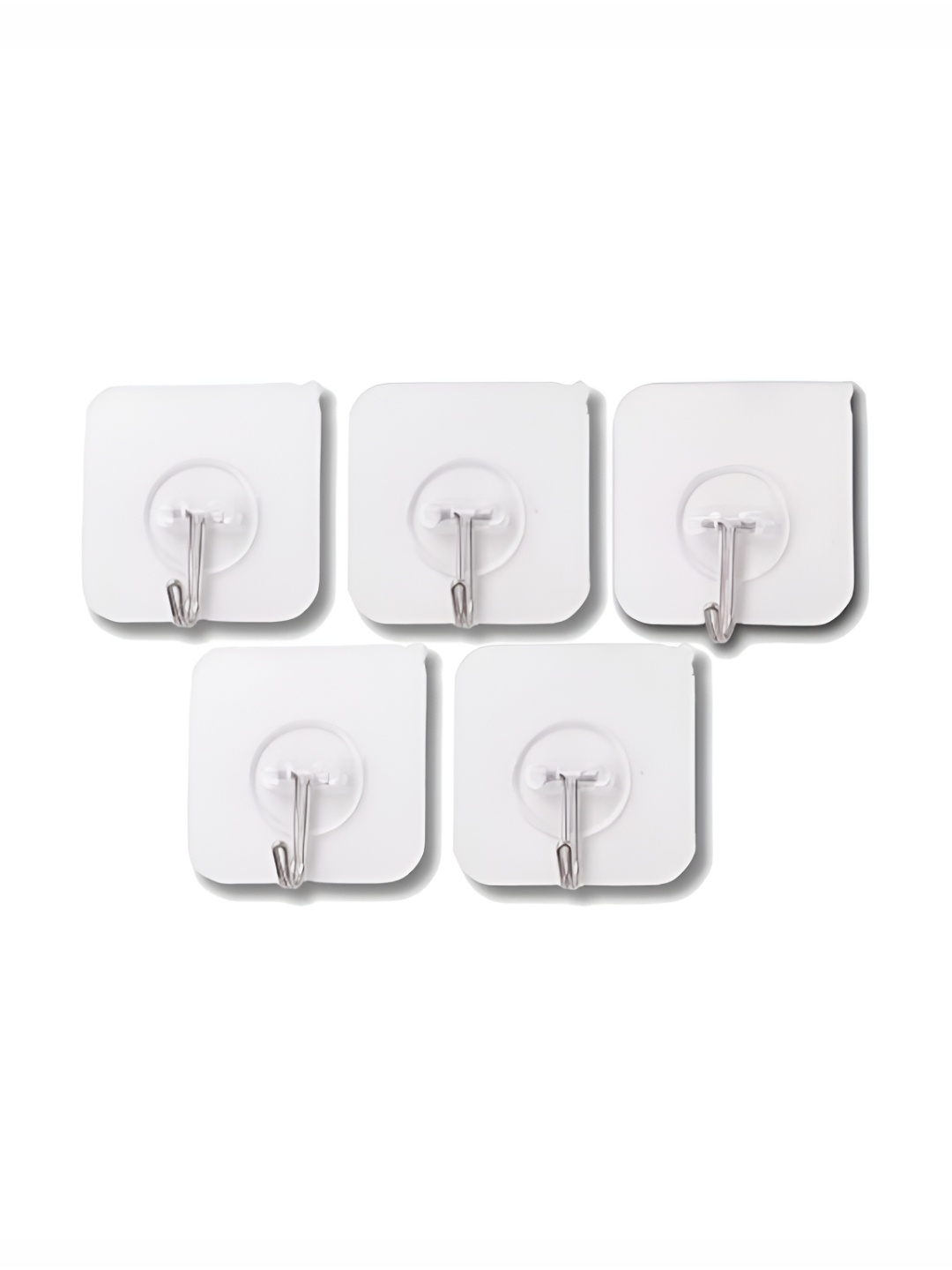 

Kuber Industries Transparent 5 Pieces Wall Hooks & Holders
