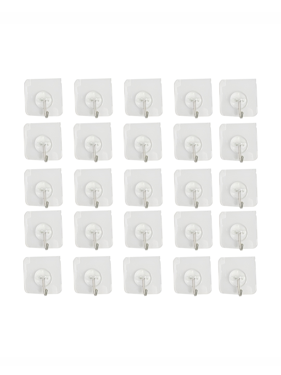 

Kuber Industries Transparent 25 Pieces Self Adhesive Wall Hooks & Holders