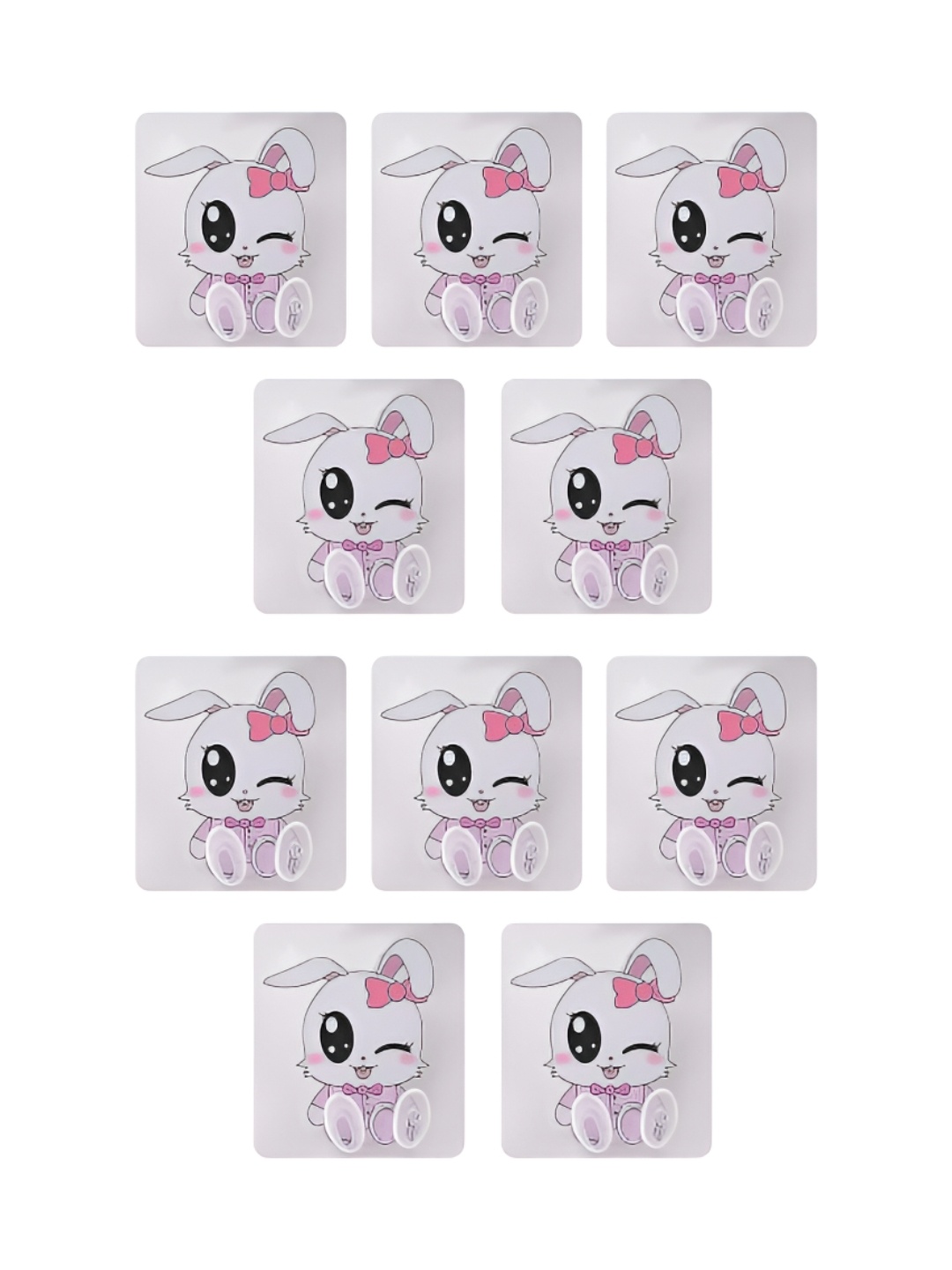 

Kuber Industries Transparent 10 Pieces Printed Self Adhesive Wall Hooks & Holders