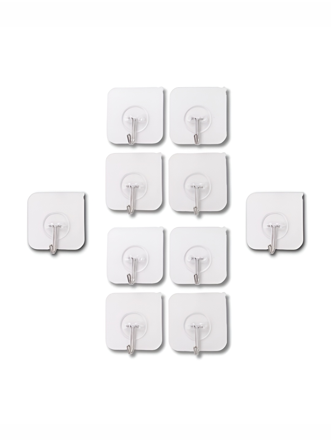

Kuber Industries Transparent 10 Pieces Wall Hooks
