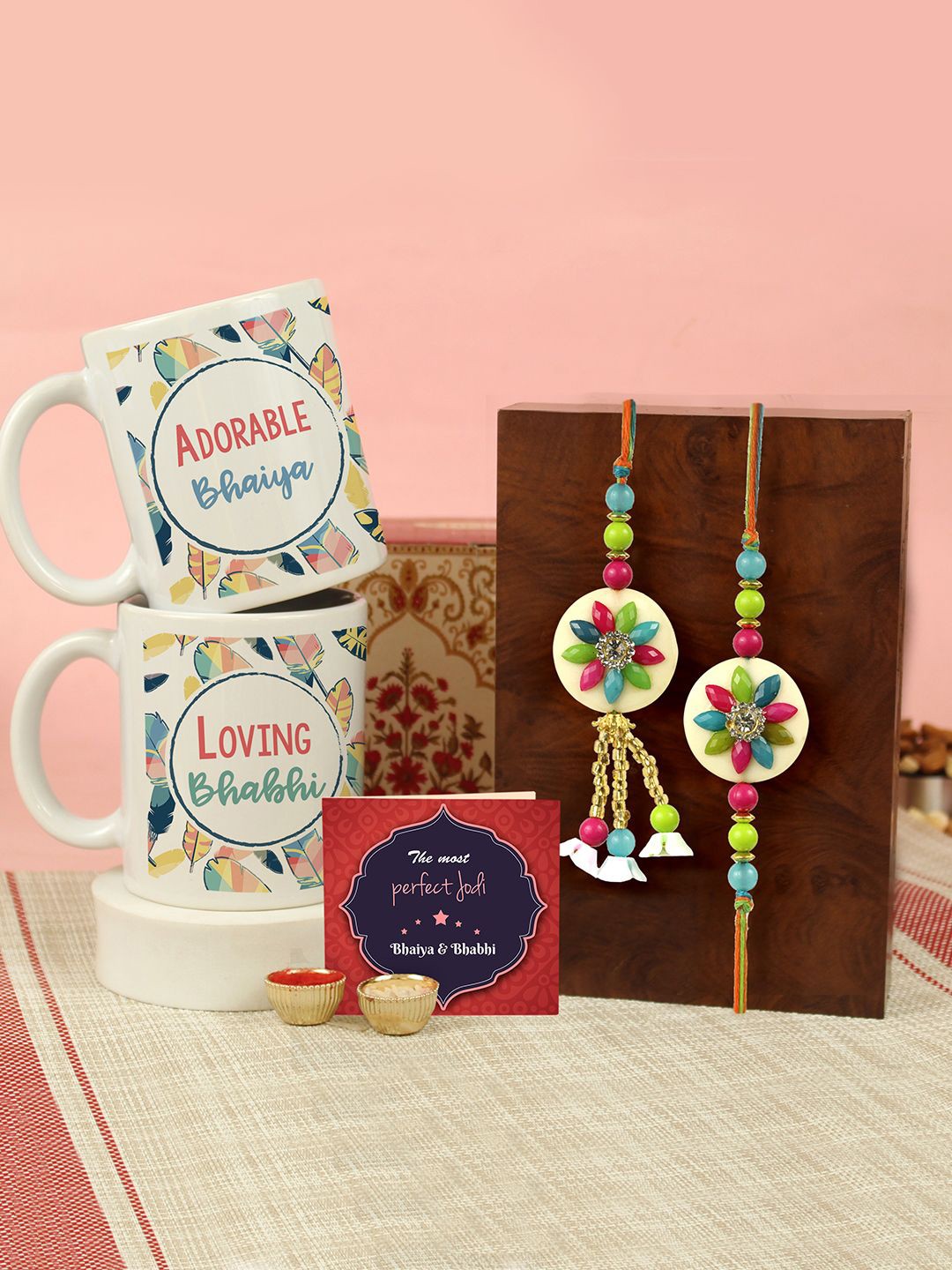 

Tied Ribbons Bhaiya Bhabhi Rakhi & Printed Coffee Mug Gift Set, Blue