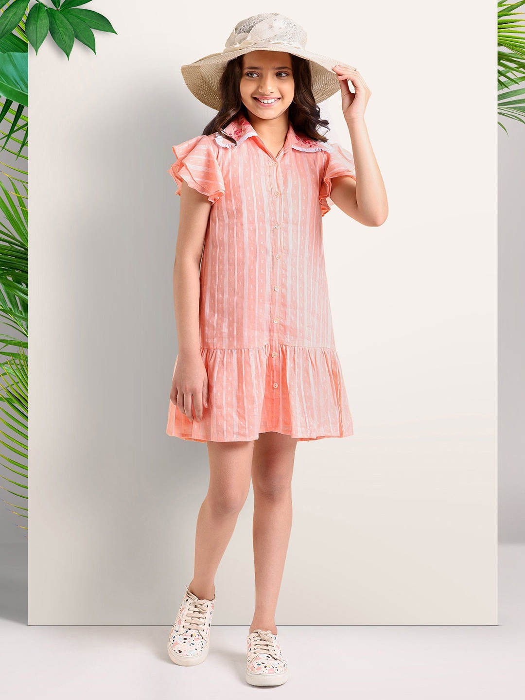 

ARIAS By LARA DUTTA Peplum Dress, Peach