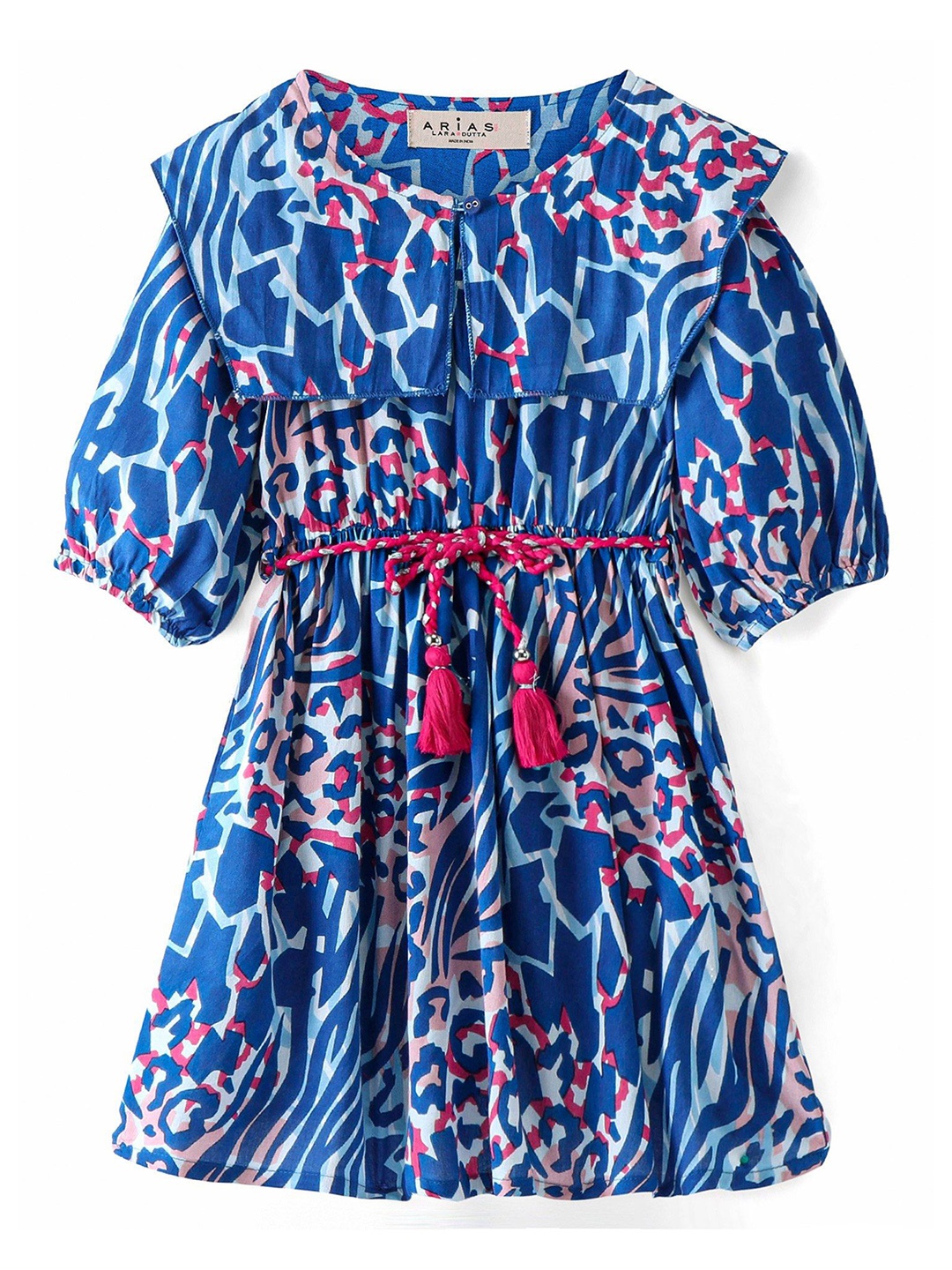 

ARIAS By LARA DUTTA Print Fit & Flare Dress, Blue