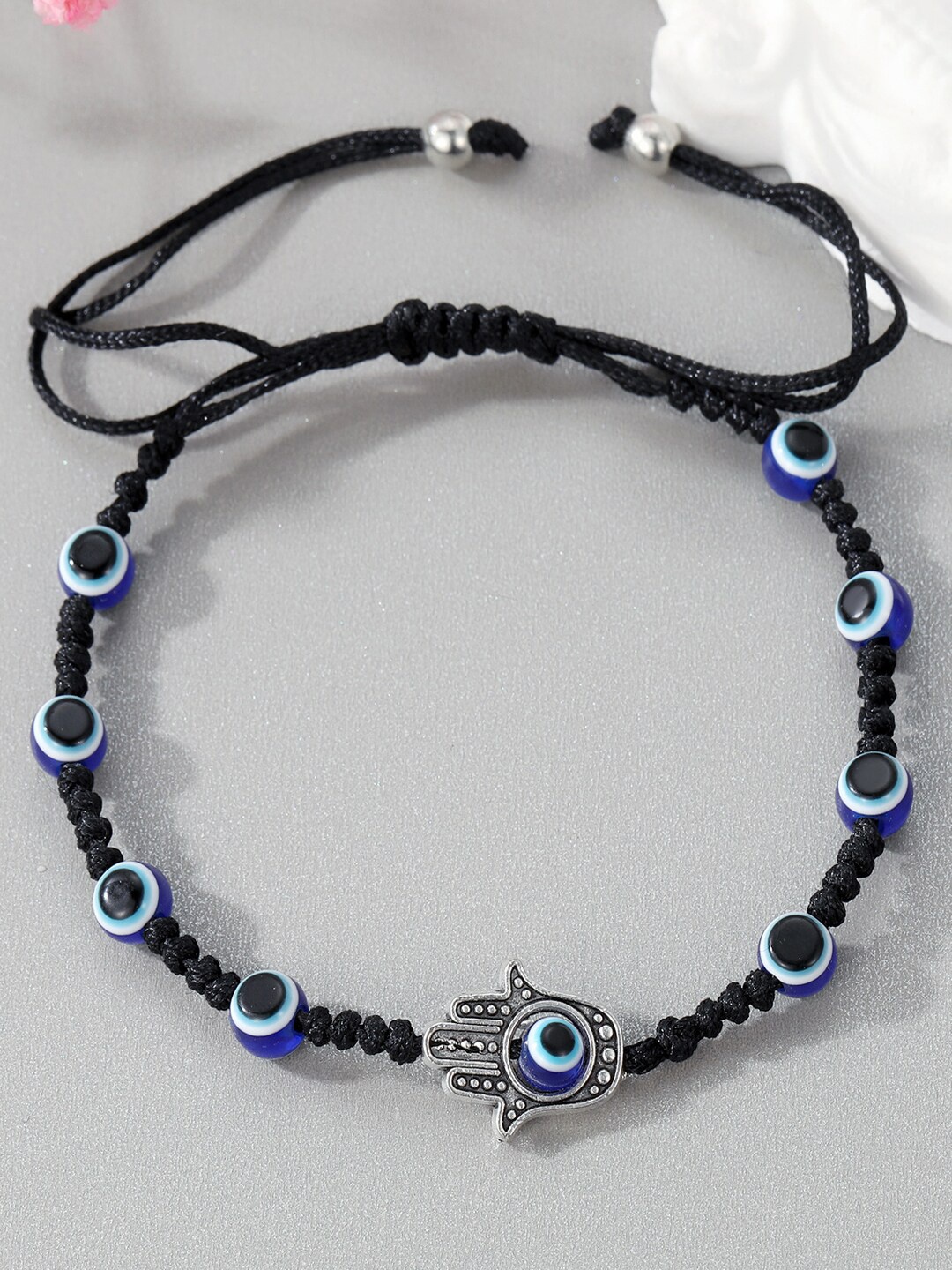 

Young & Forever Unisex Evil Eye Leather Charm Bracelet, Blue