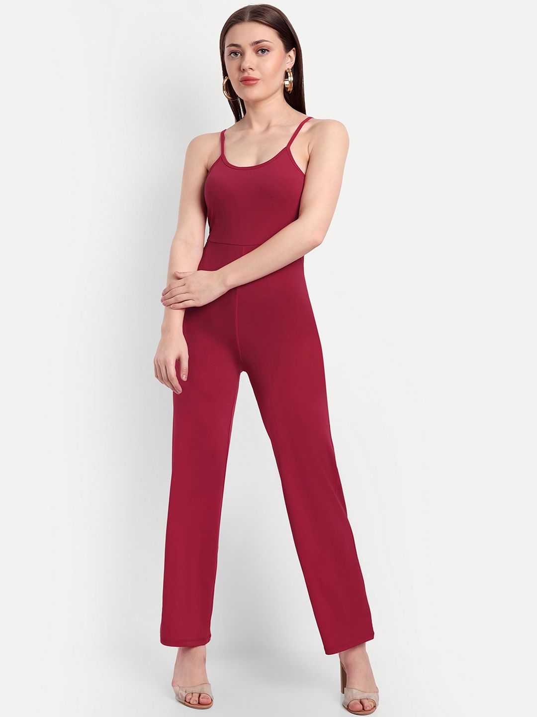 

So What Shoulder Straps Basic Jumpsuit, Red