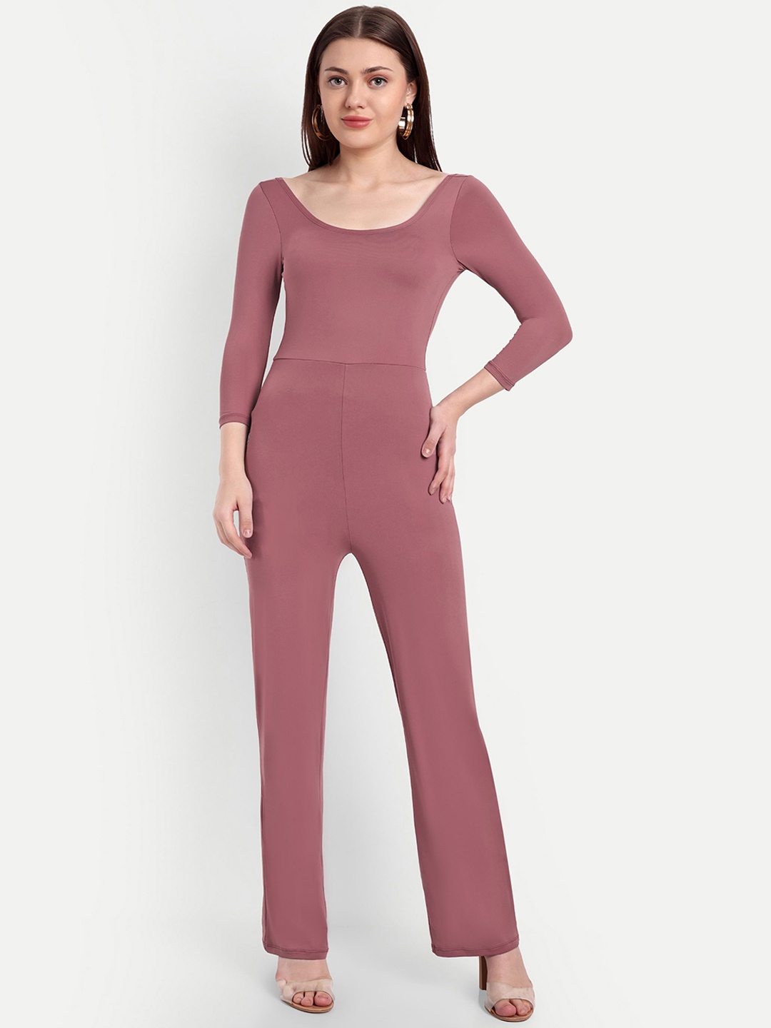 

So What Round Neck Basic Jumpsuit, Pink