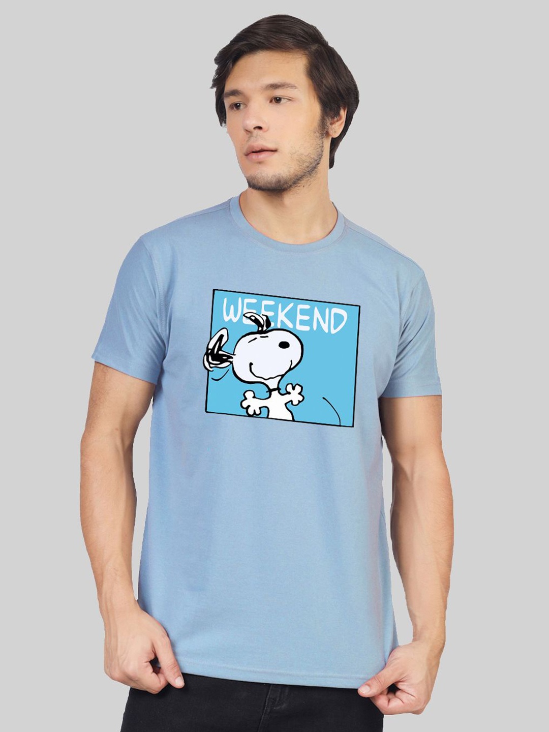 

Greylongg Men Applique T-shirt, Blue