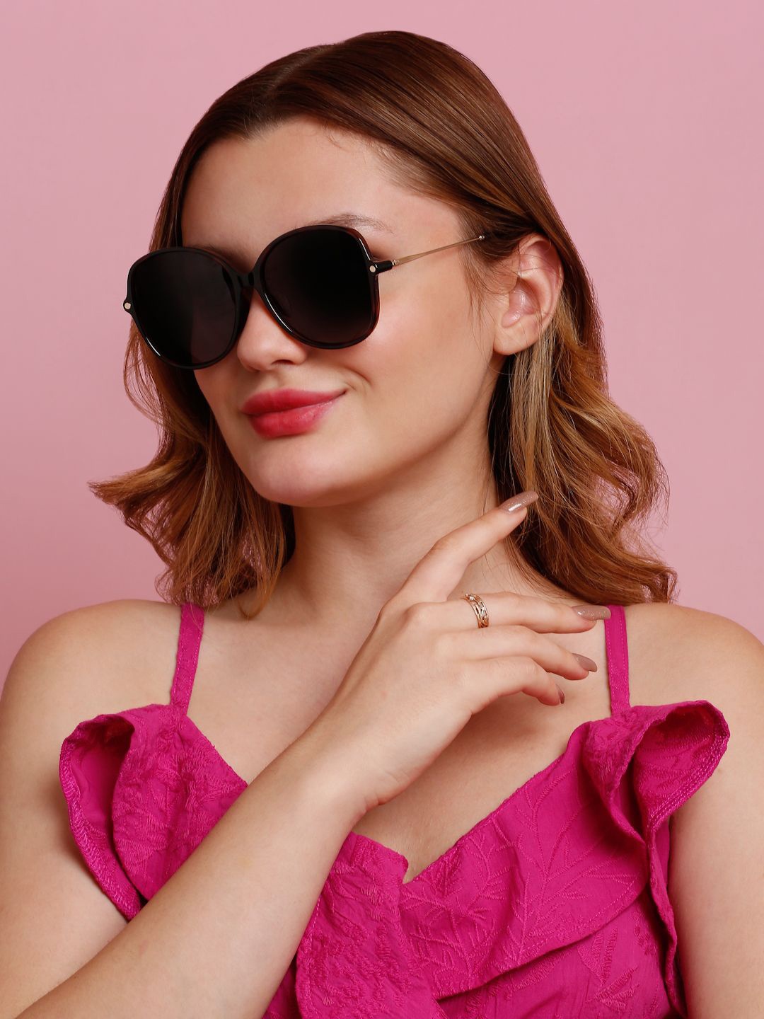

SUNNIES Women Oversized Sunglasses With Polarised Lens SNS-11718-C041, Purple