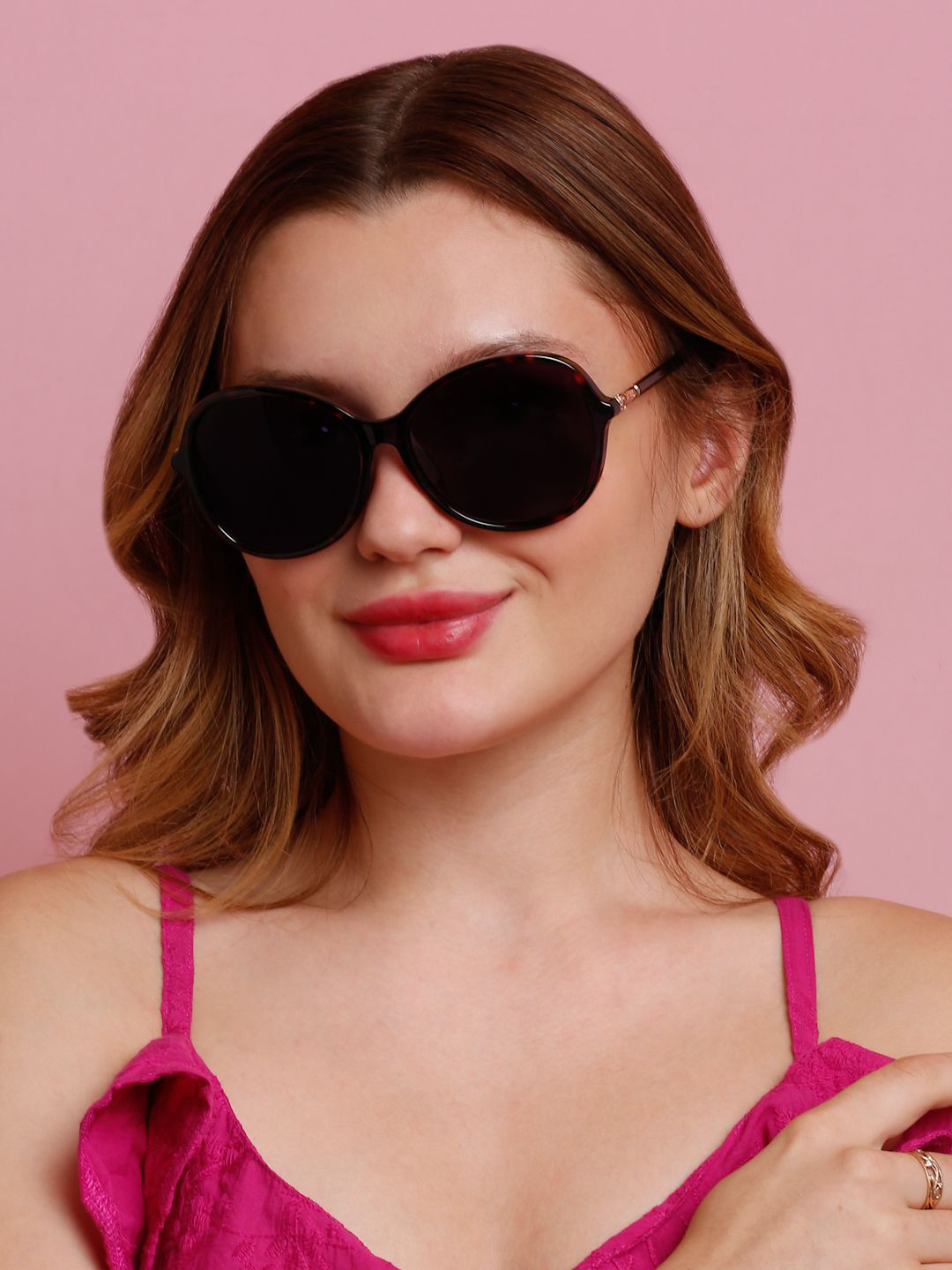 

SUNNIES Women Oversized Sunglasses With Polarised Lens-SNS-11715-C045, Purple