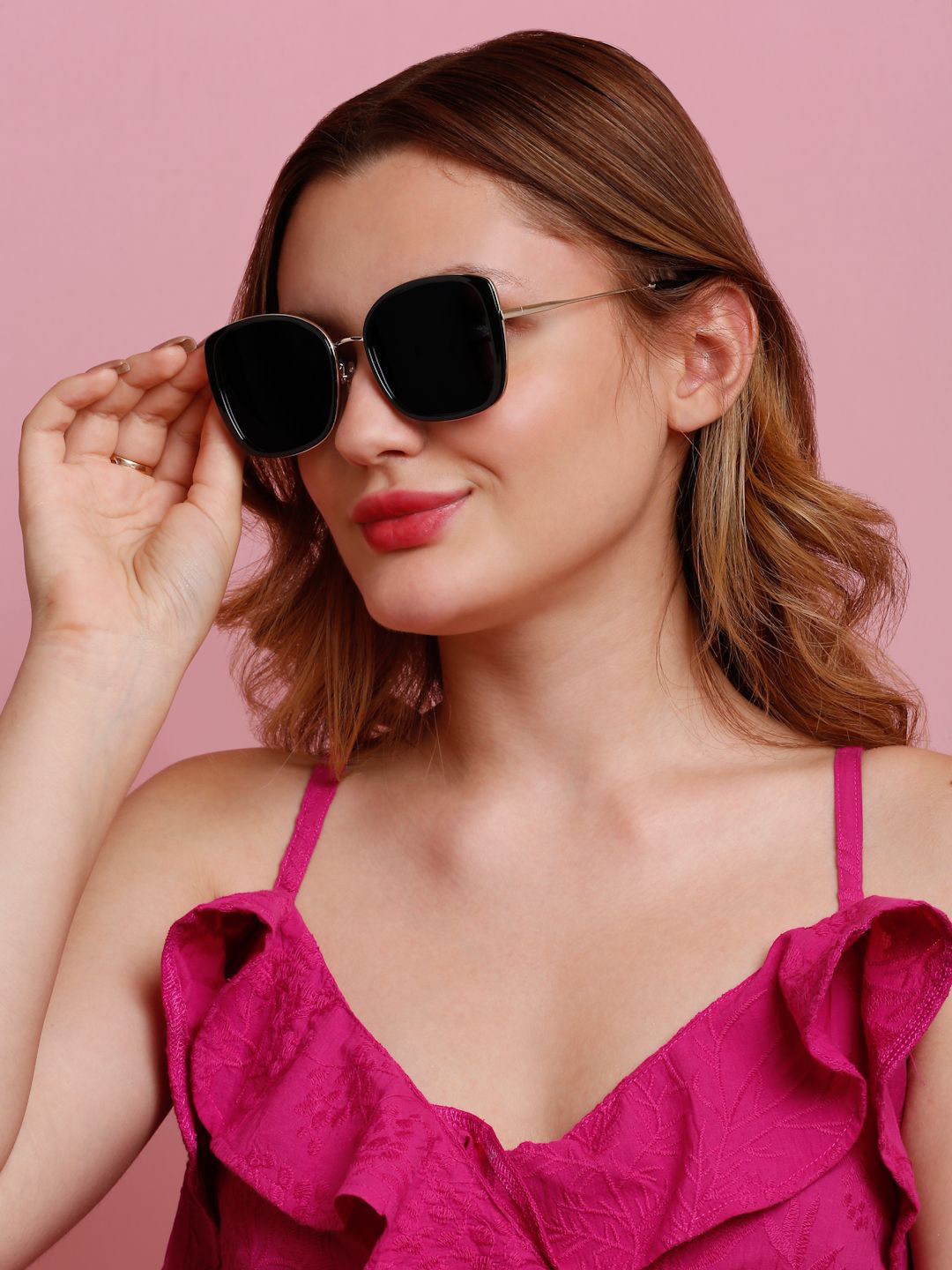 

SUNNIES Women Oversized Sunglasses with Polarised Lens-SNS-11713-C025, Grey
