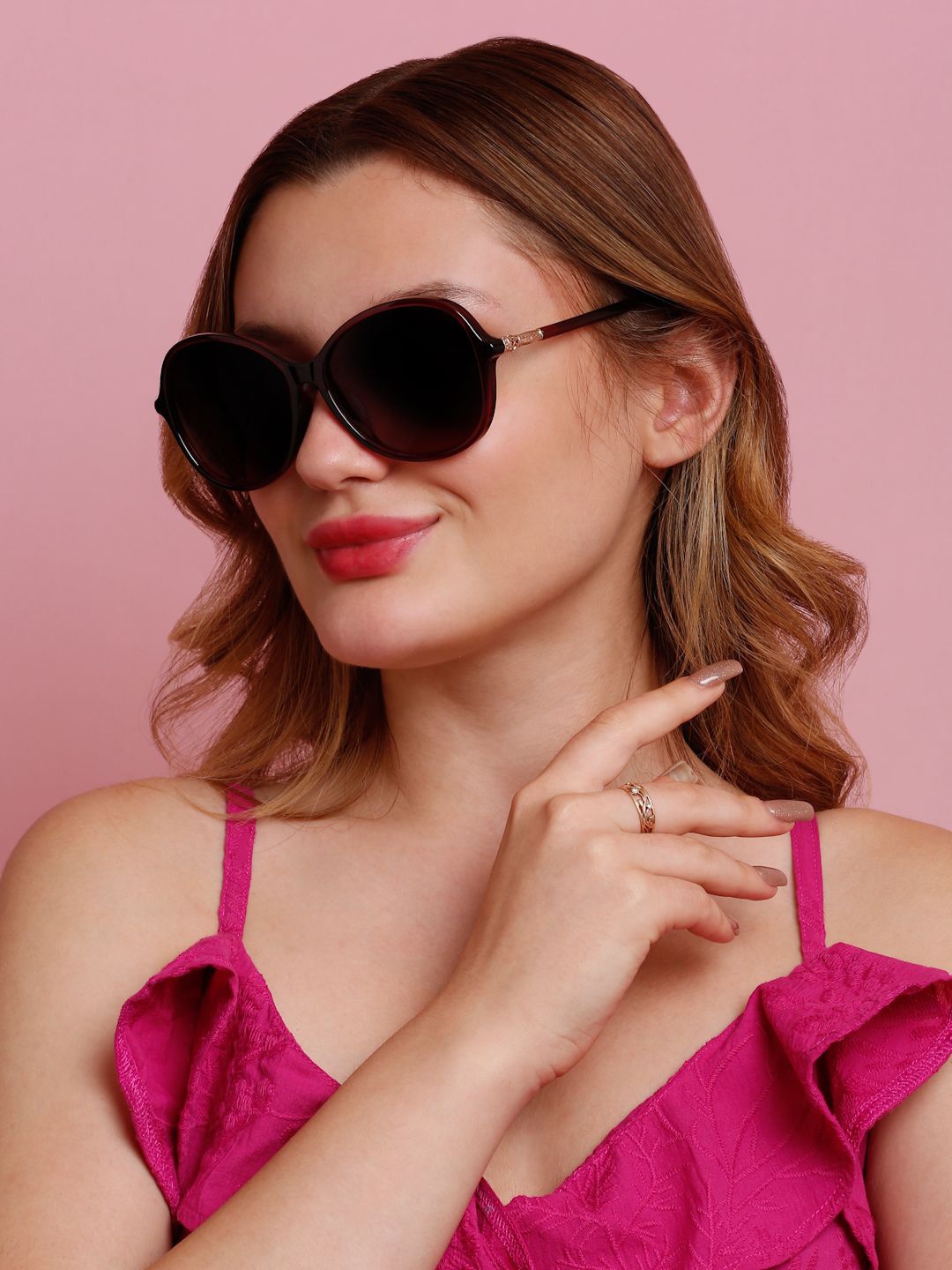 

SUNNIES Women Oversized Sunglasses with Polarised Lens SNS-11715-C042, Purple