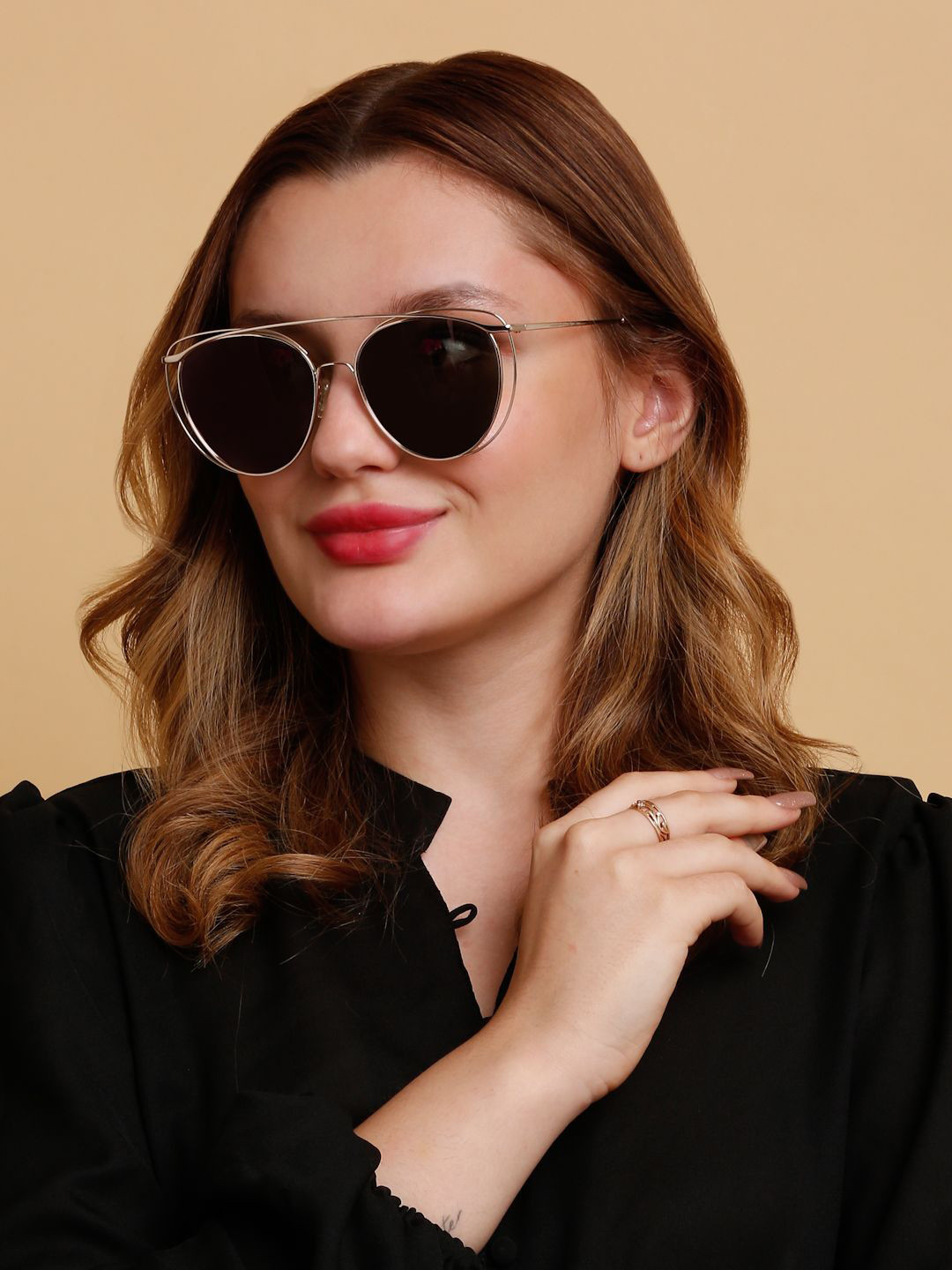 

SUNNIES Women Butterfly Sunglasses with Polarised Lens-SNS-11716-C106, Pink