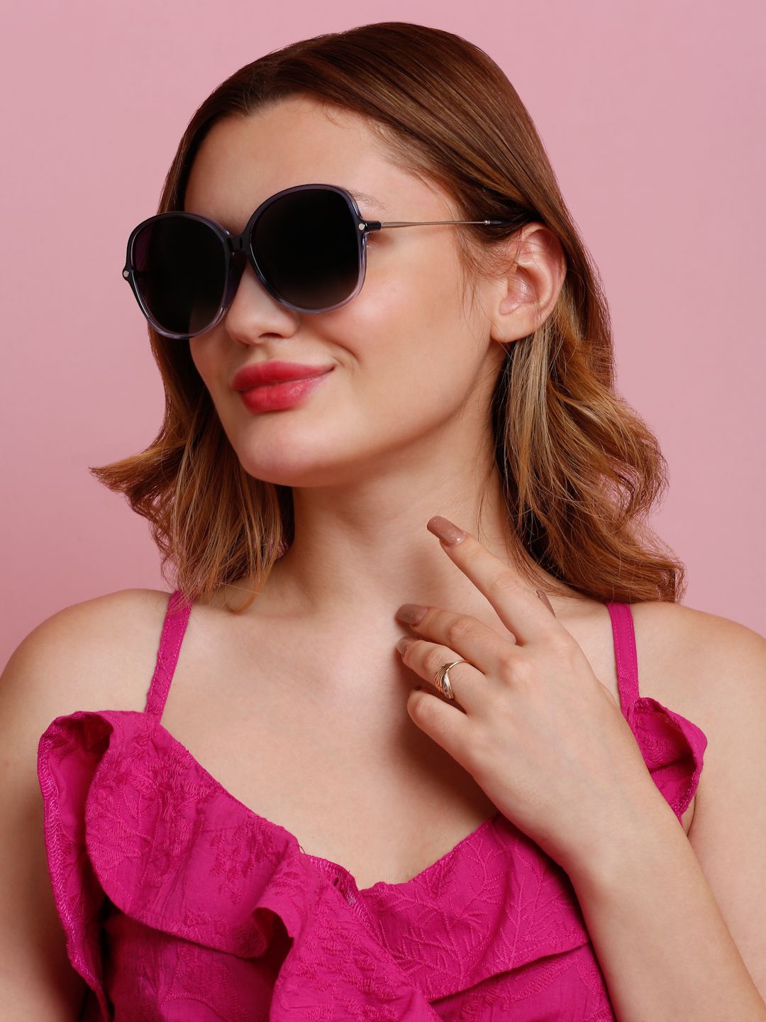 

SUNNIES Women Oversized Sunglasses with Polarised Lens SNS-11718-C047, Purple