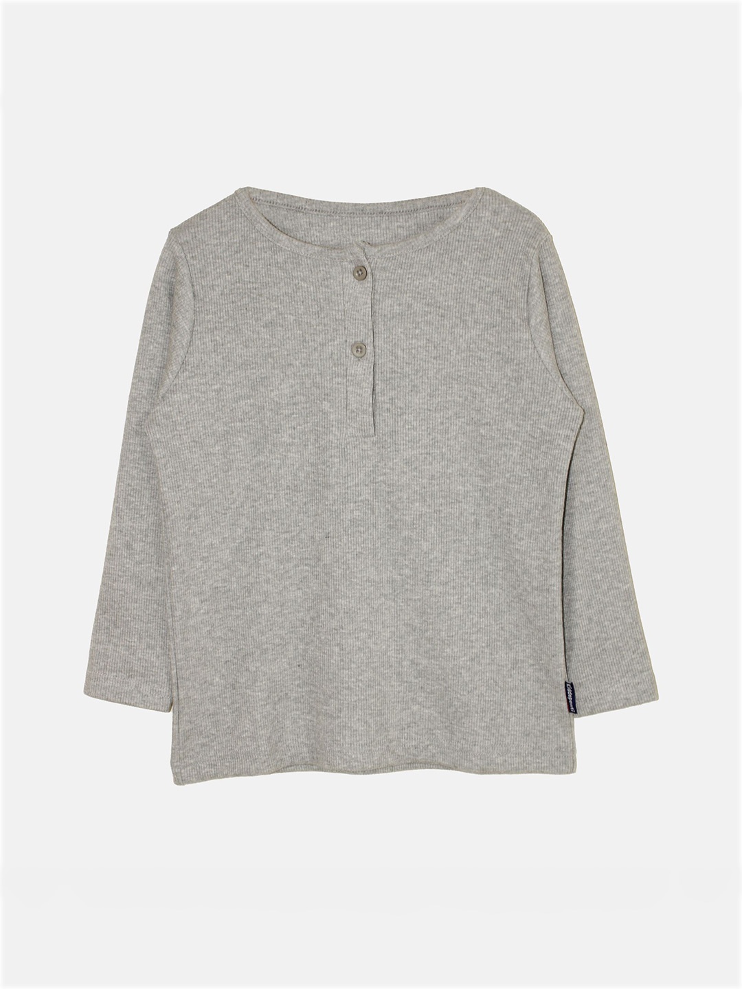 

KiddoPanti Girls Round Neck Solid Pure Cotton T-shirt, Grey