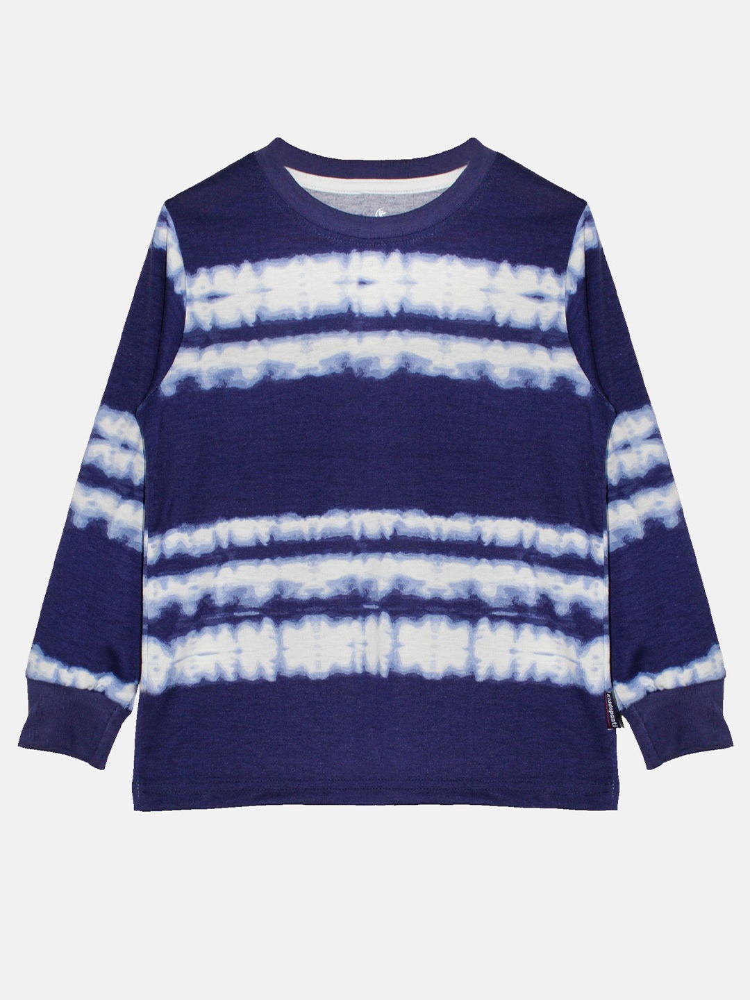 

KiddoPanti Girls Dyed Round Neck Pure Cotton T-shirt, Navy blue