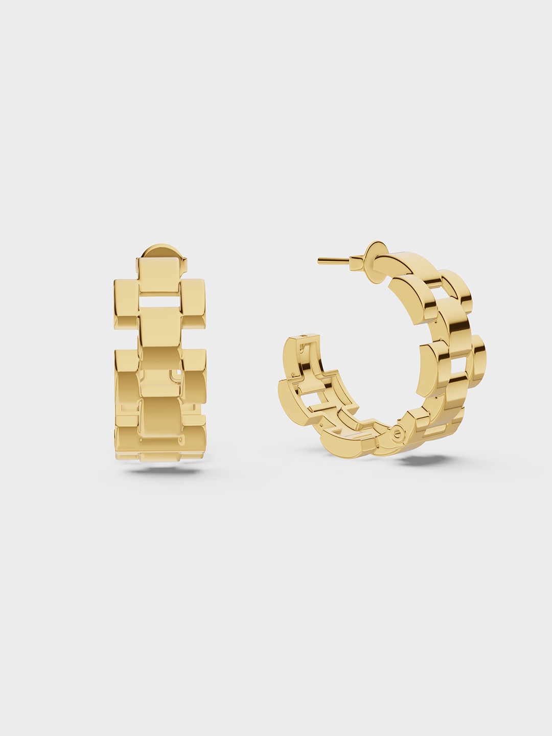 

Anushka Jain Jewellery 925 Sterling Silver Gold-Plated Half Hoop Earrings