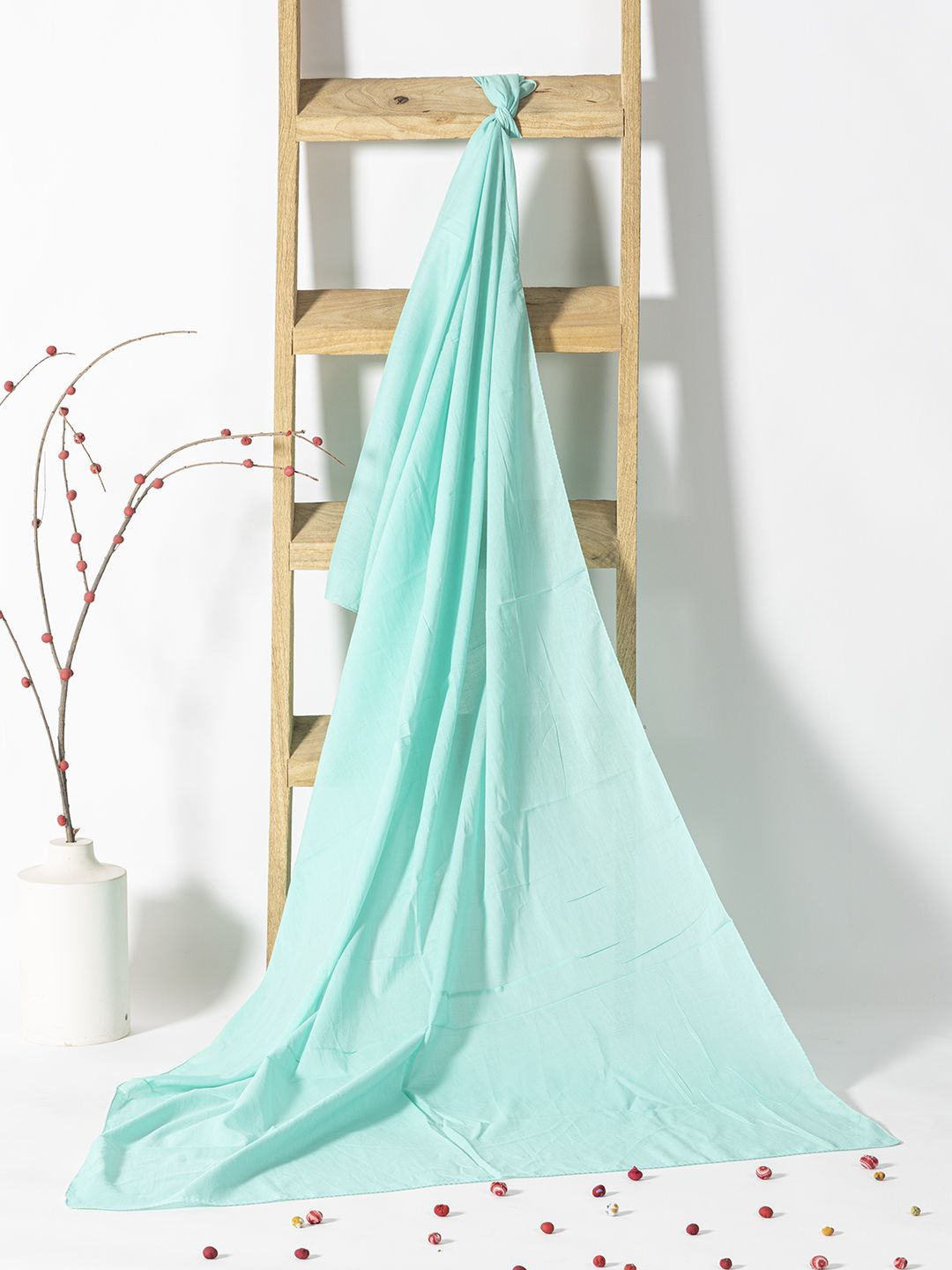 

Contrast Living Women Pure Cotton Scarf, Turquoise blue