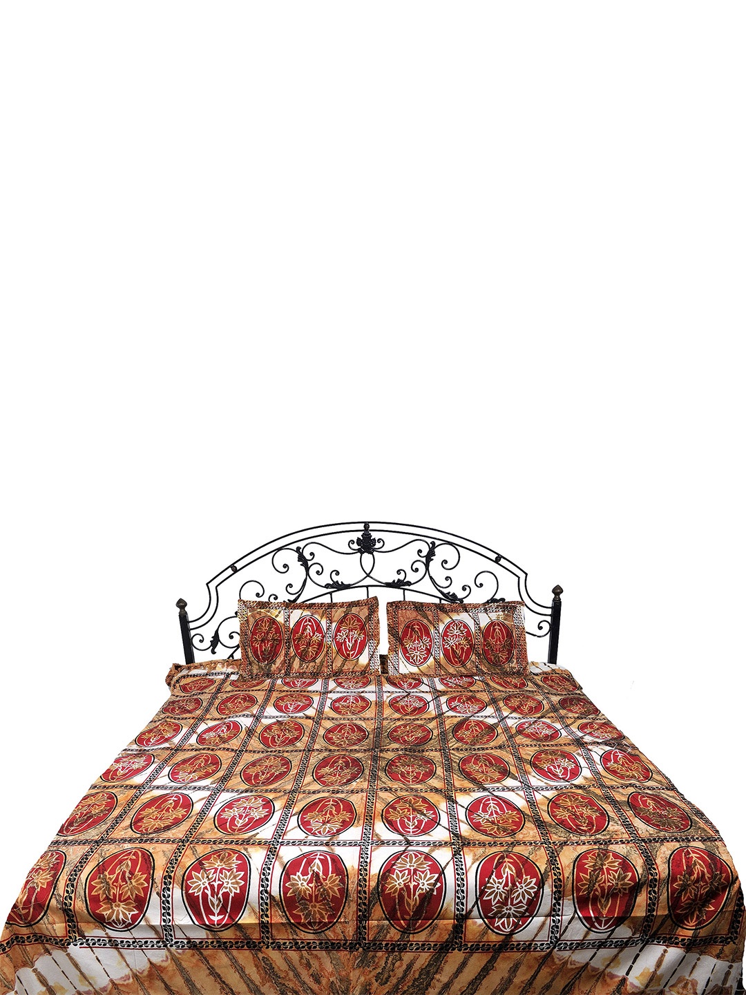 

Exotic India Black & White Floral Cotton300 TC Queen Bedsheet with 2 Pillow Covers