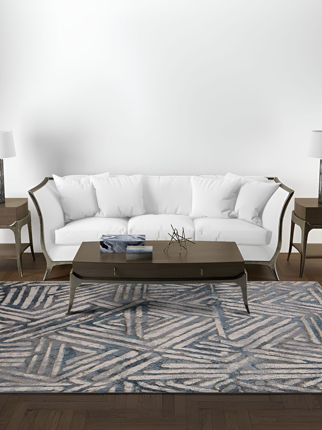 

Sapana Carpet-Mats Beige & Grey Abstract Printed Anti-Skid Carpet