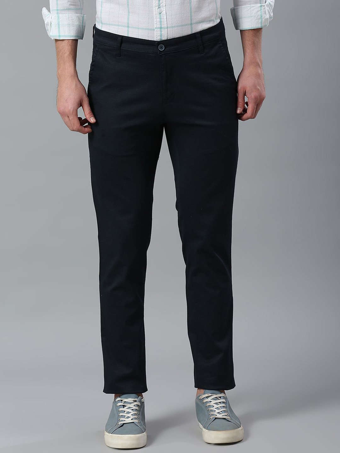 

Klub Fox Men Slim Fit Trousers, Navy blue