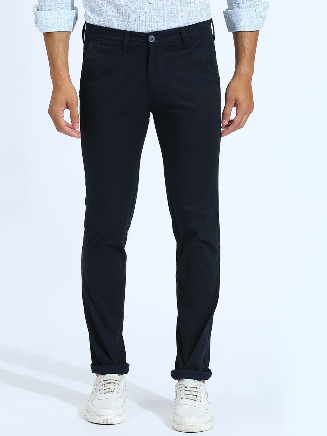 

Klub Fox Men Slim Fit Trousers, Navy blue