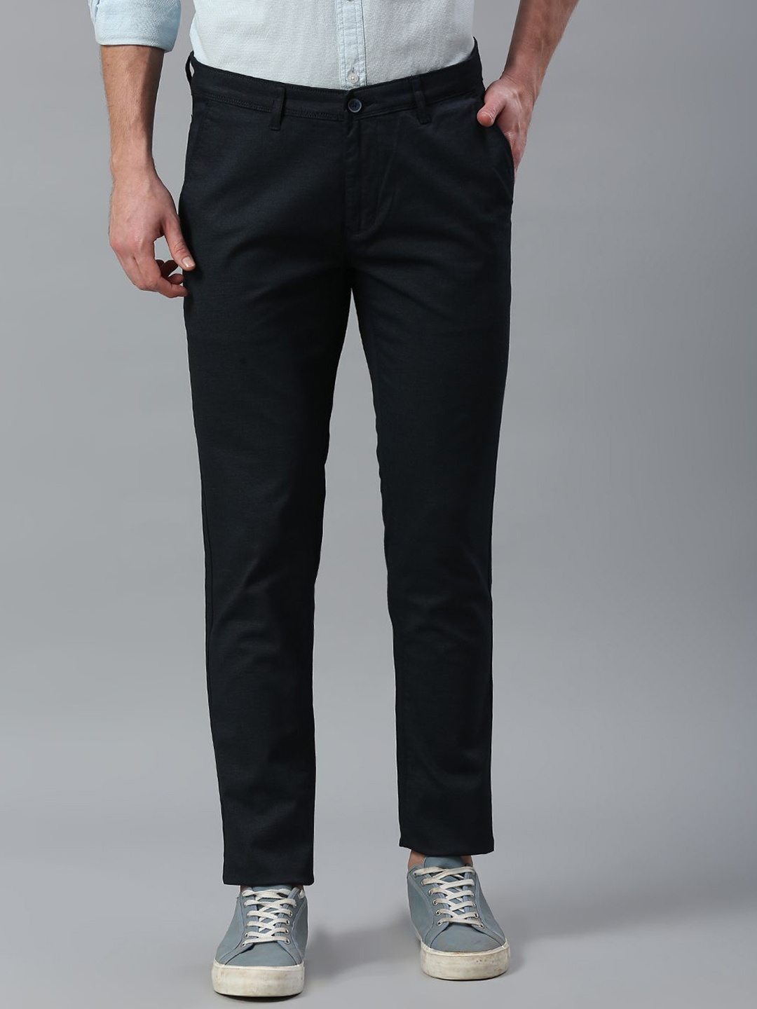 

Klub Fox Men Slim Fit Trousers, Navy blue